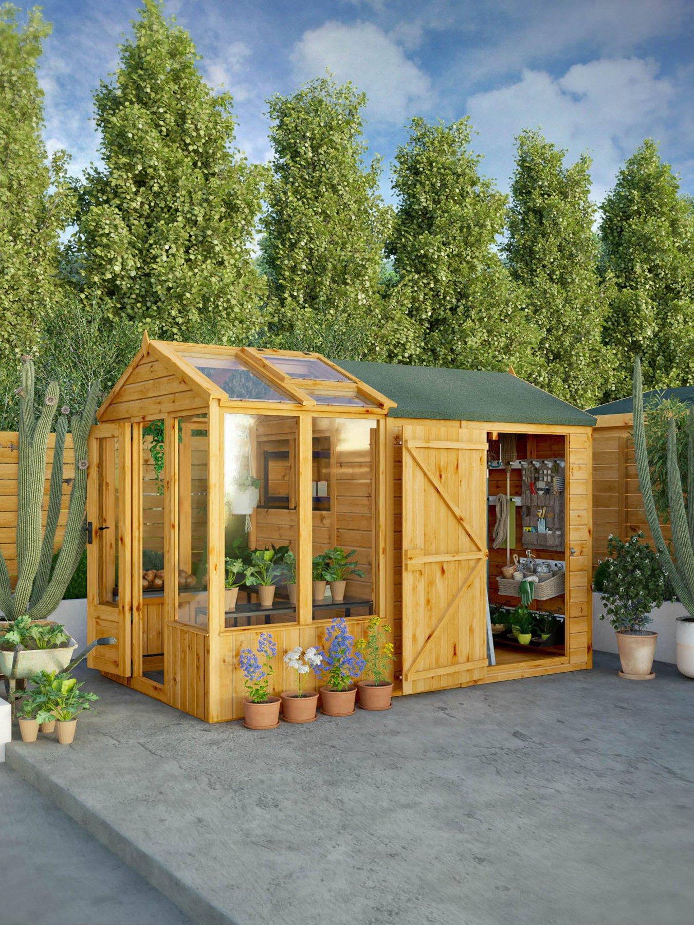 MERCIA 10 x 6 Woodsman Styrene Greenhouse/Shed Combi
