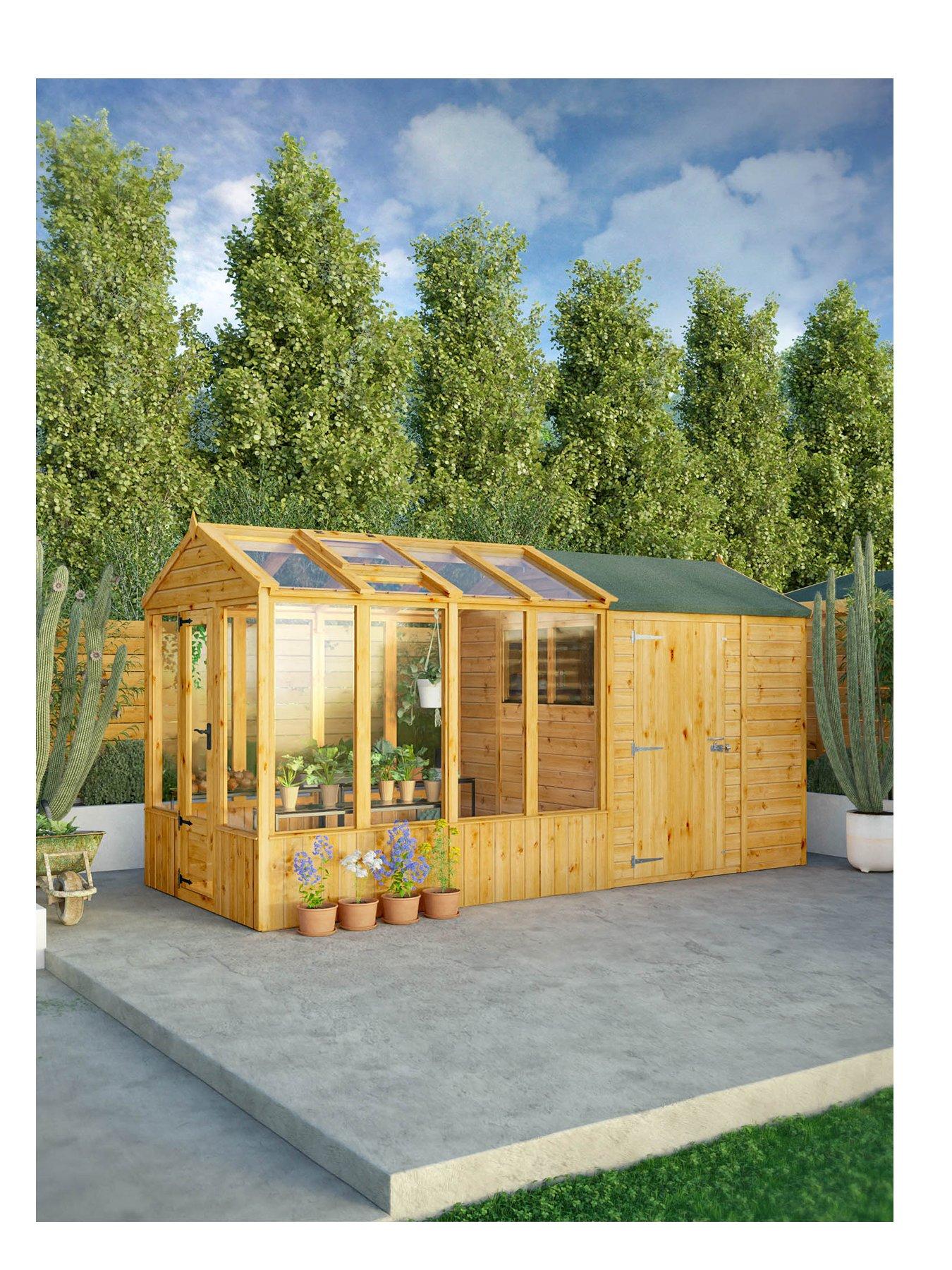 Image 2 of 7 of MERCIA 14 x 6 Woodsman Styrene Greenhouse/Shed Combi