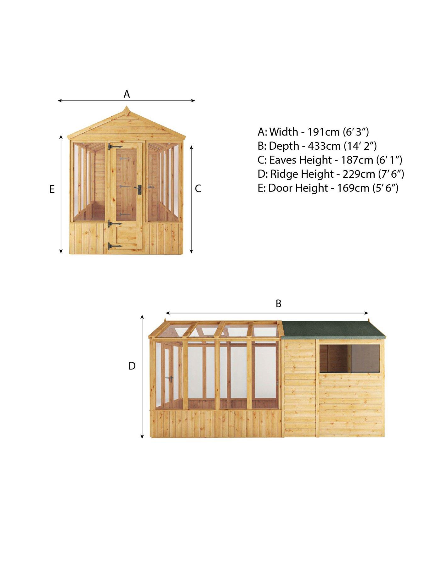 Image 7 of 7 of MERCIA 14 x 6 Woodsman Styrene Greenhouse/Shed Combi