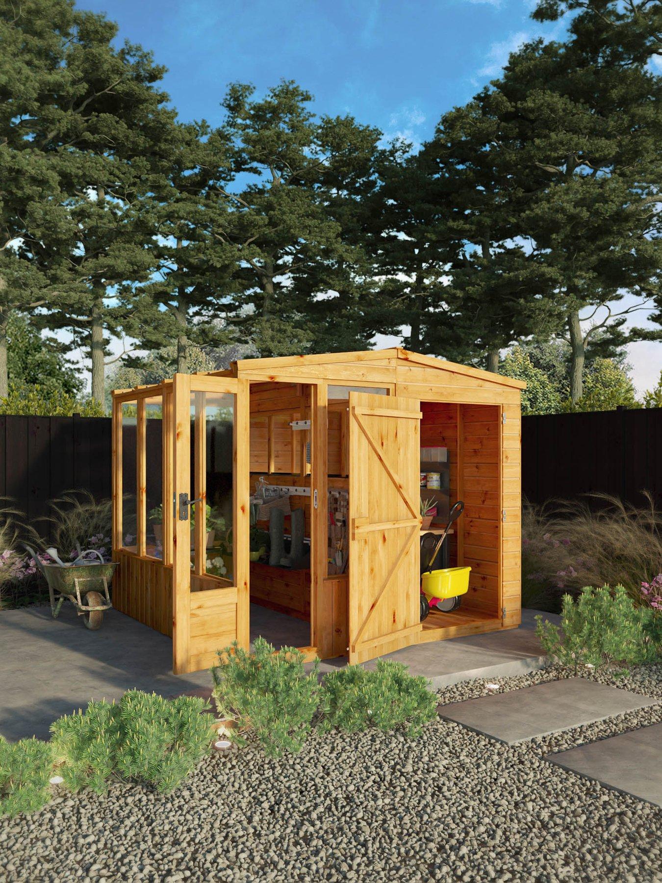 MERCIA 8 x 8 Woodsman Styrene Greenhouse/Shed Combi