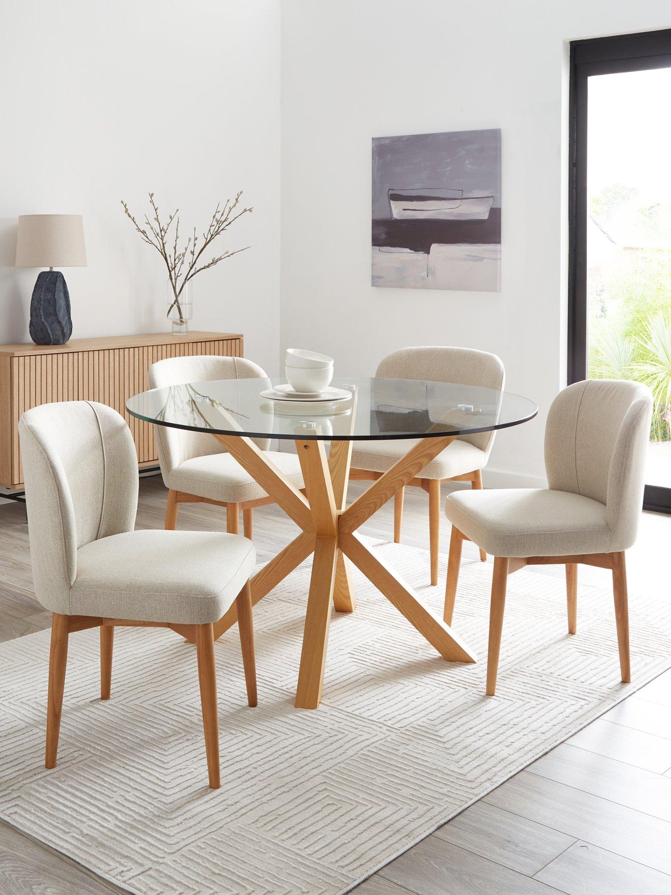 The Very Collection Rigby 120cm Wood Dining Table & 4 Rigby Chairs
