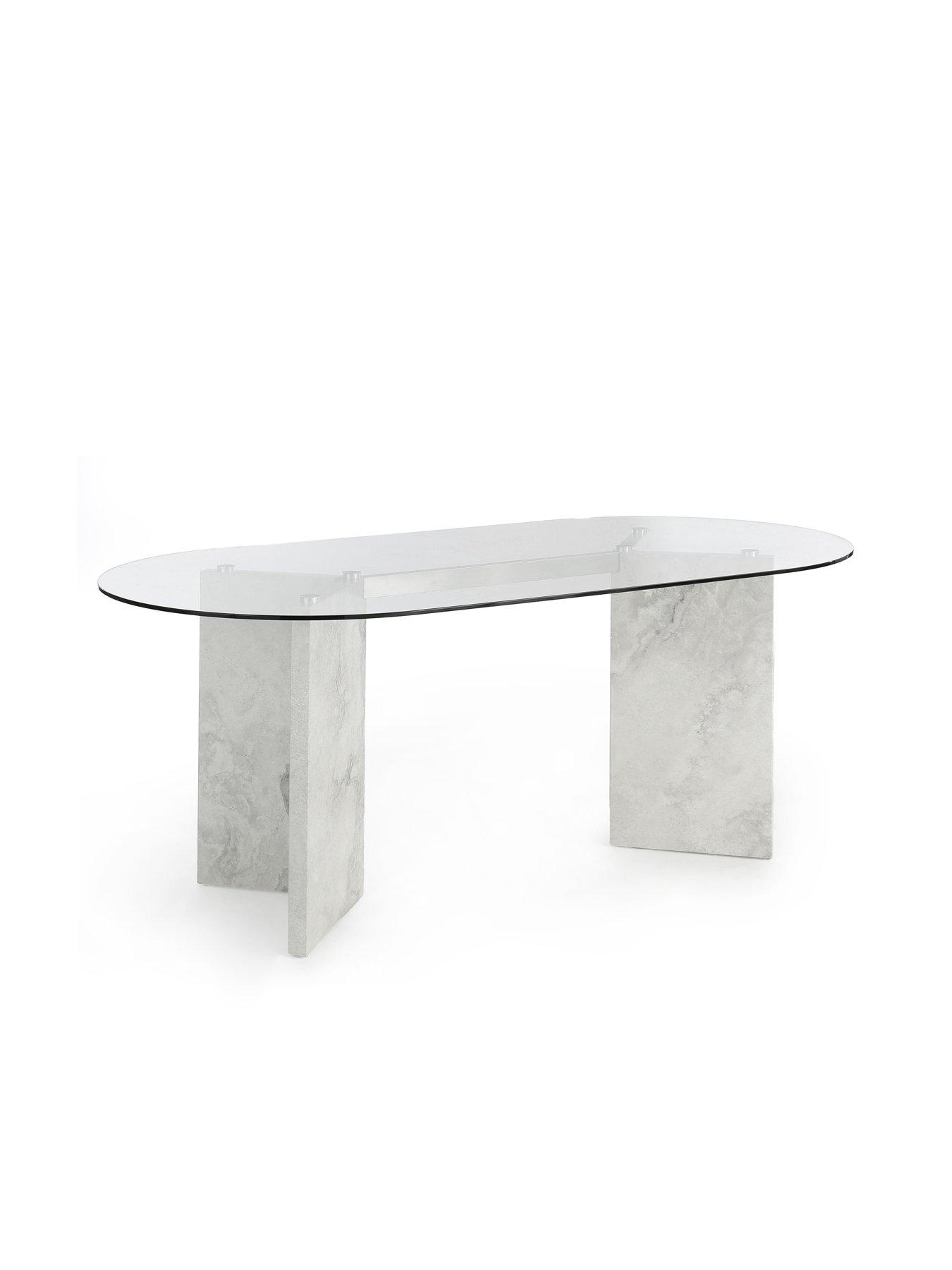 Image 3 of 7 of The Very Collection Lavine 180cm Dining Table with Glass Top + 4 Mira Dining Chairs - FSC&reg; Certified