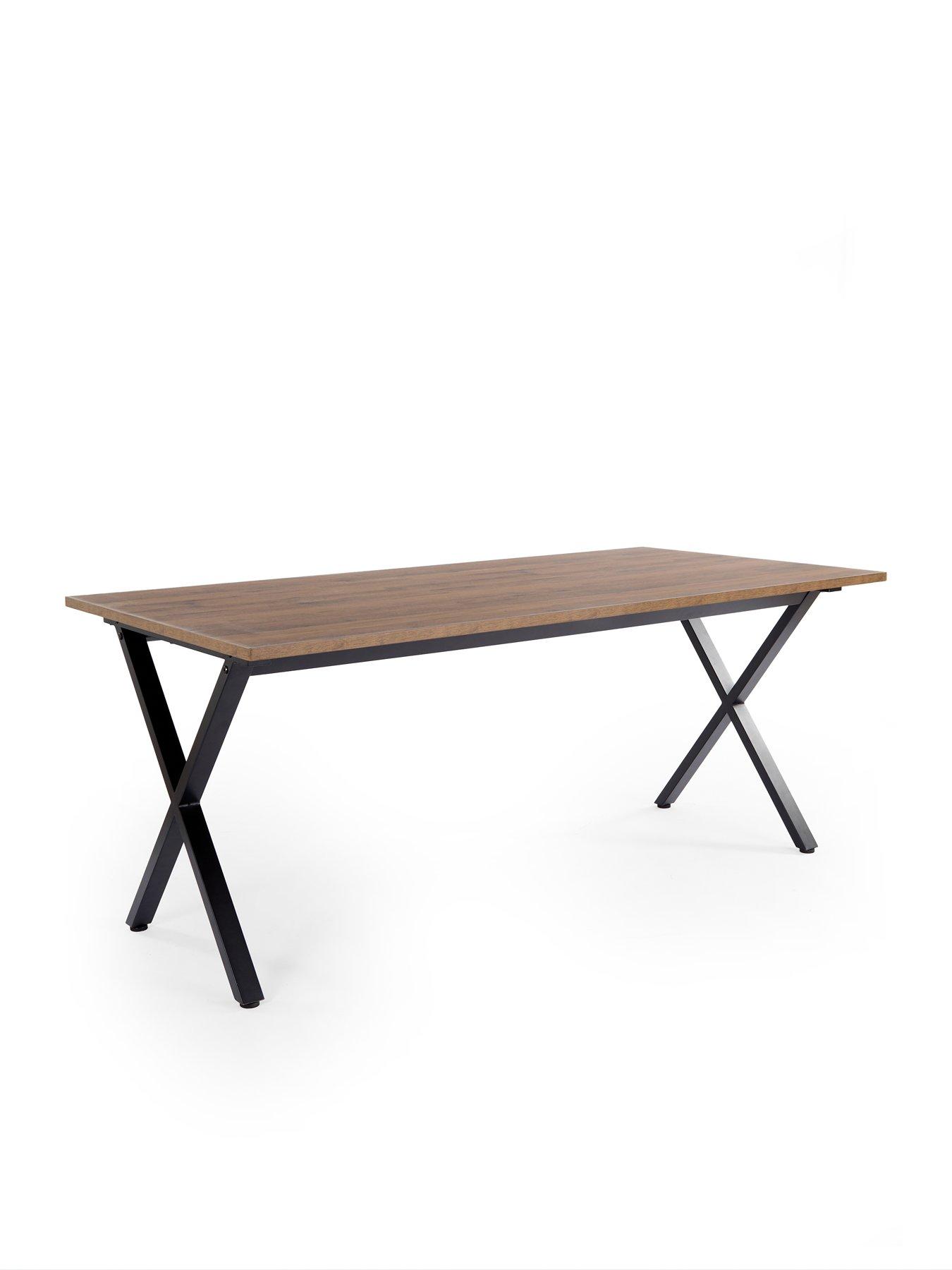 Image 3 of 6 of The Very Collection Harlem 180cm Mid Oak Dining Table &amp; 4 Harlem Grey Dining Chairs