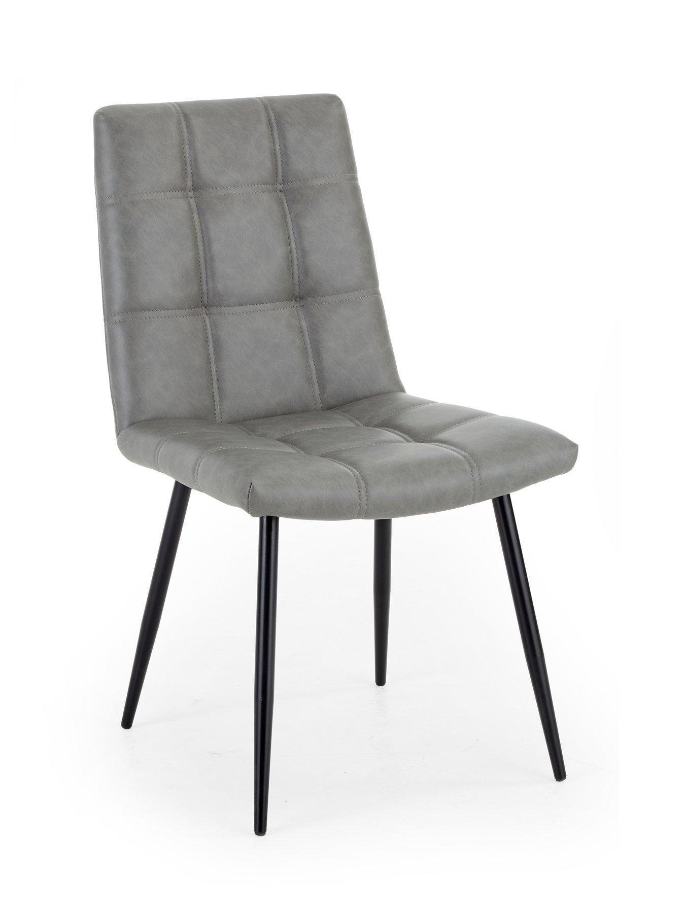 Image 5 of 6 of The Very Collection Harlem 180cm Mid Oak Dining Table &amp; 4 Harlem Grey Dining Chairs