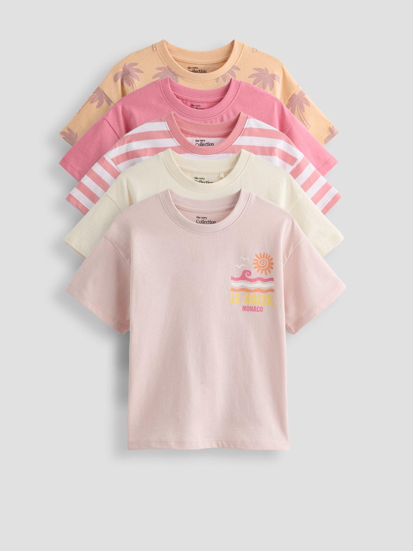 The Very Collection Girls 5 Pack T-shirts - Multi