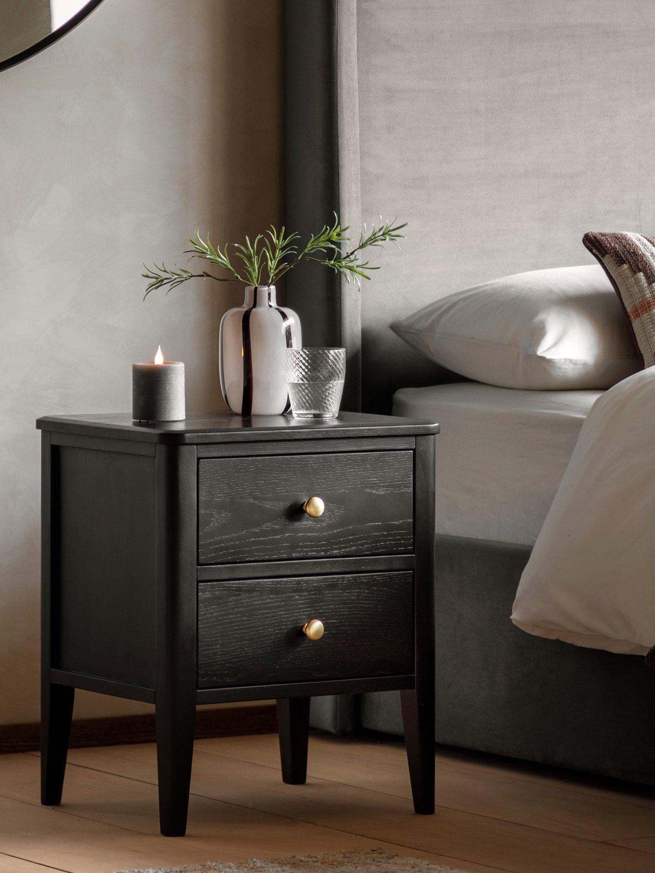 Gallery Direct Acton 2 Drawer Bedside Black