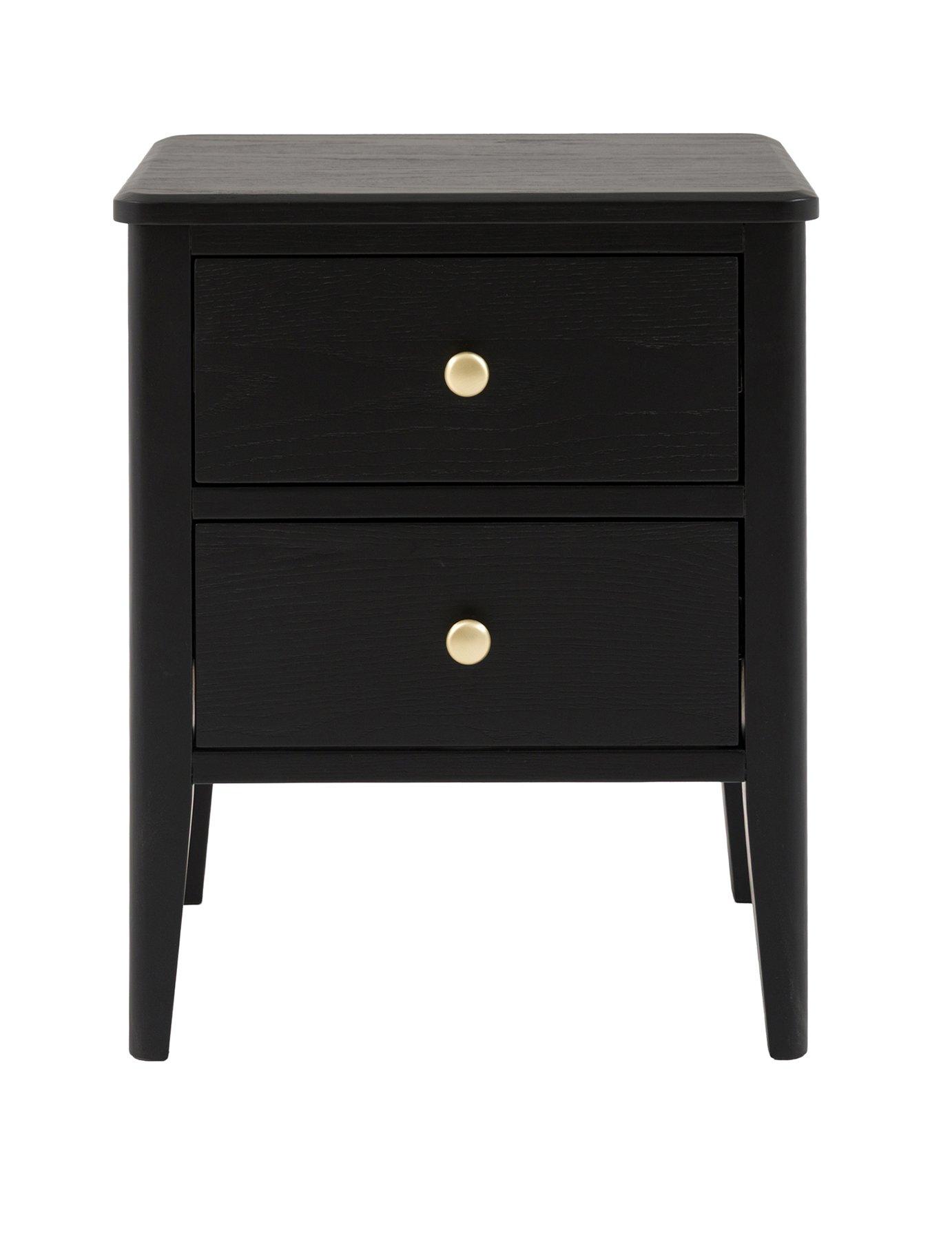 Image 2 of 5 of Gallery Direct Acton 2 Drawer Bedside Black