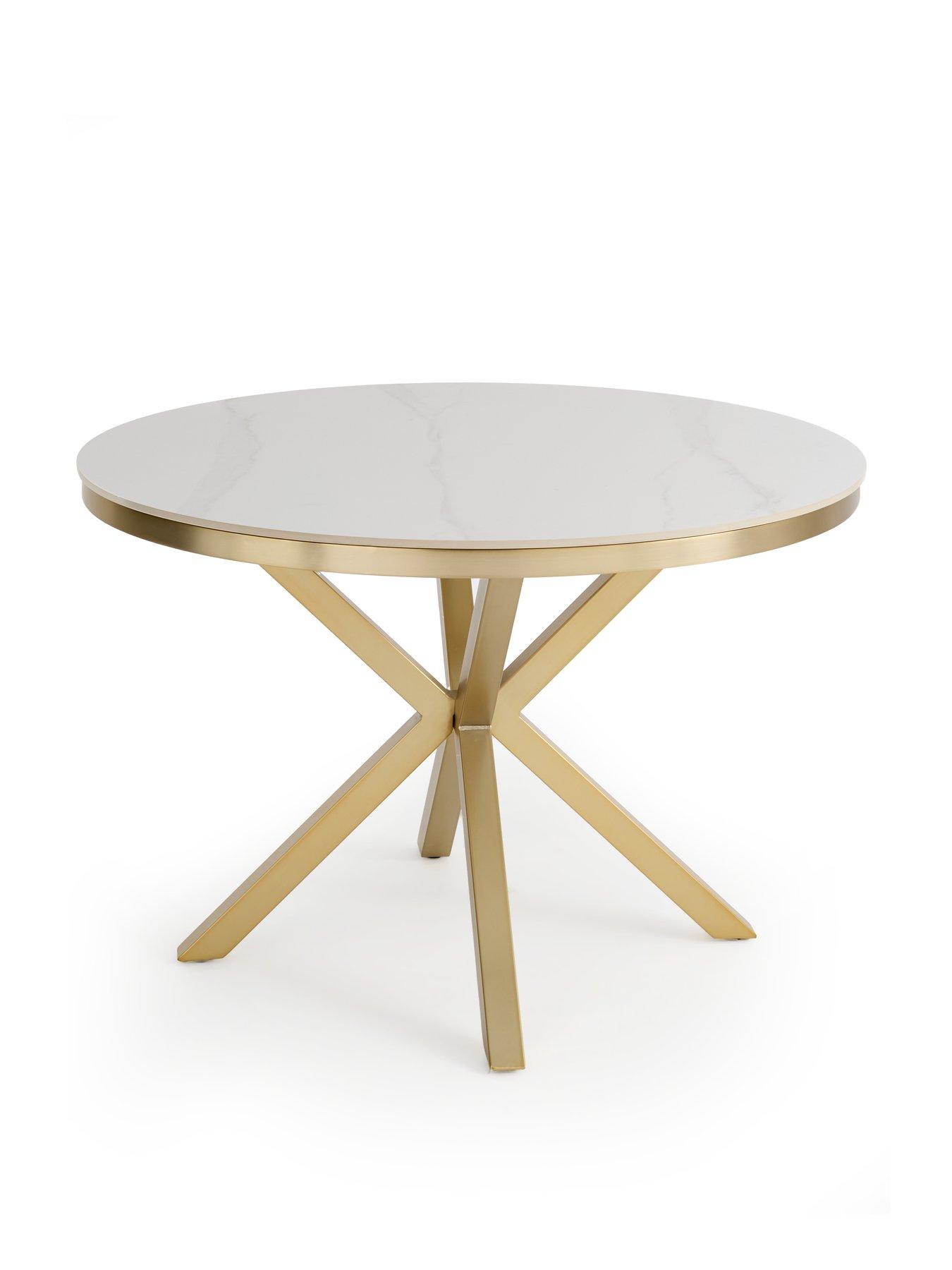 Image 3 of 6 of The Very Collection Savannah 120cm Round Faux Marble Dining Table With 4 Nea Dining Chairs - FSC&reg; Certified