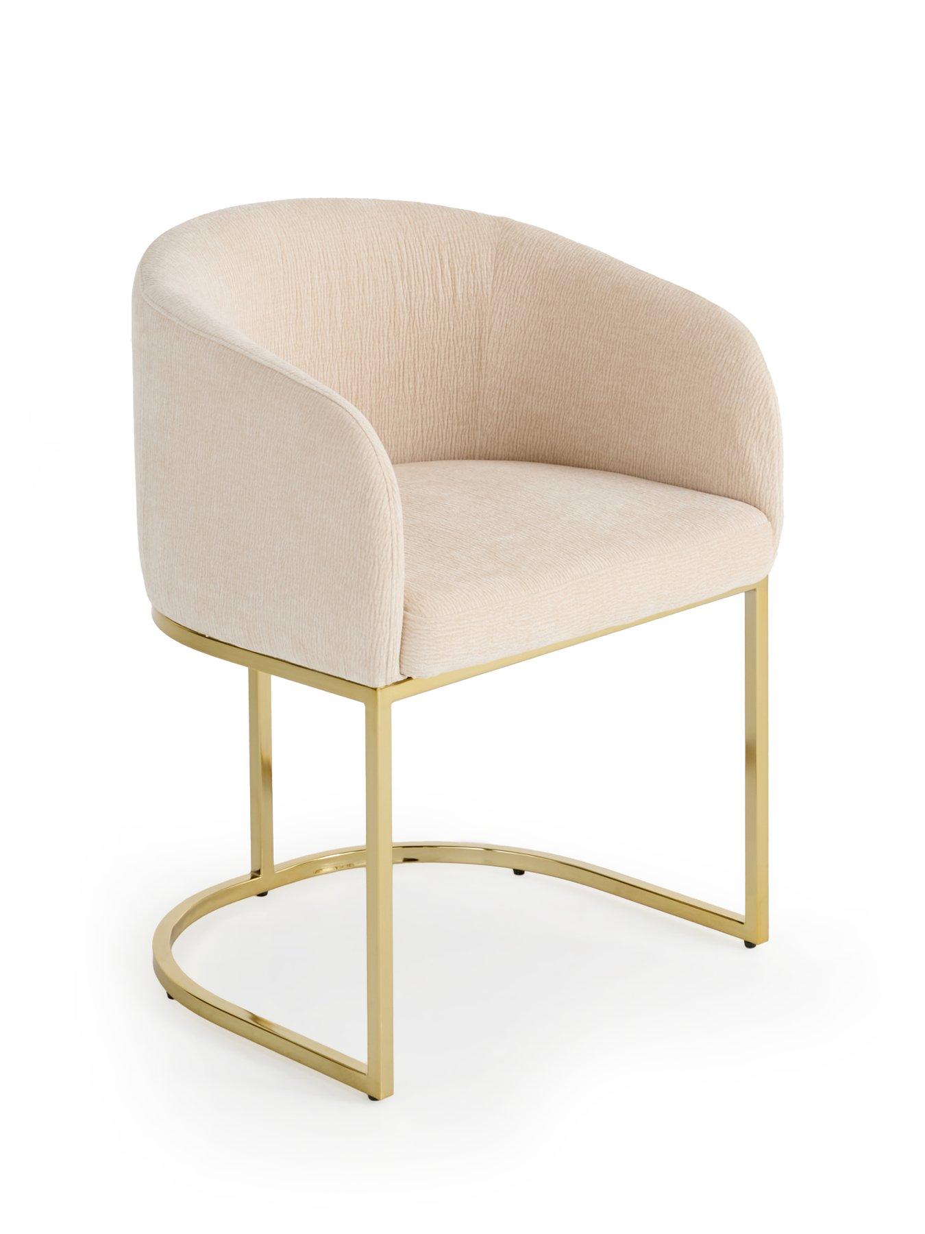 Image 4 of 6 of The Very Collection Savannah 120cm Round Faux Marble Dining Table With 4 Nea Dining Chairs - FSC&reg; Certified