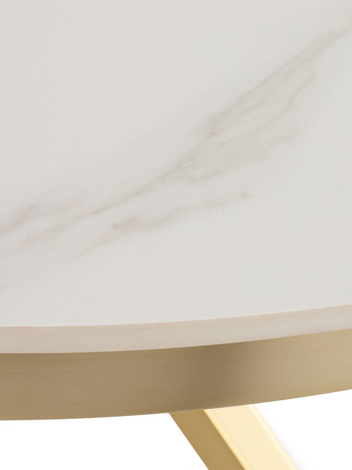 Image 6 of 6 of The Very Collection Savannah 120cm Round Faux Marble Dining Table With 4 Nea Dining Chairs - FSC&reg; Certified