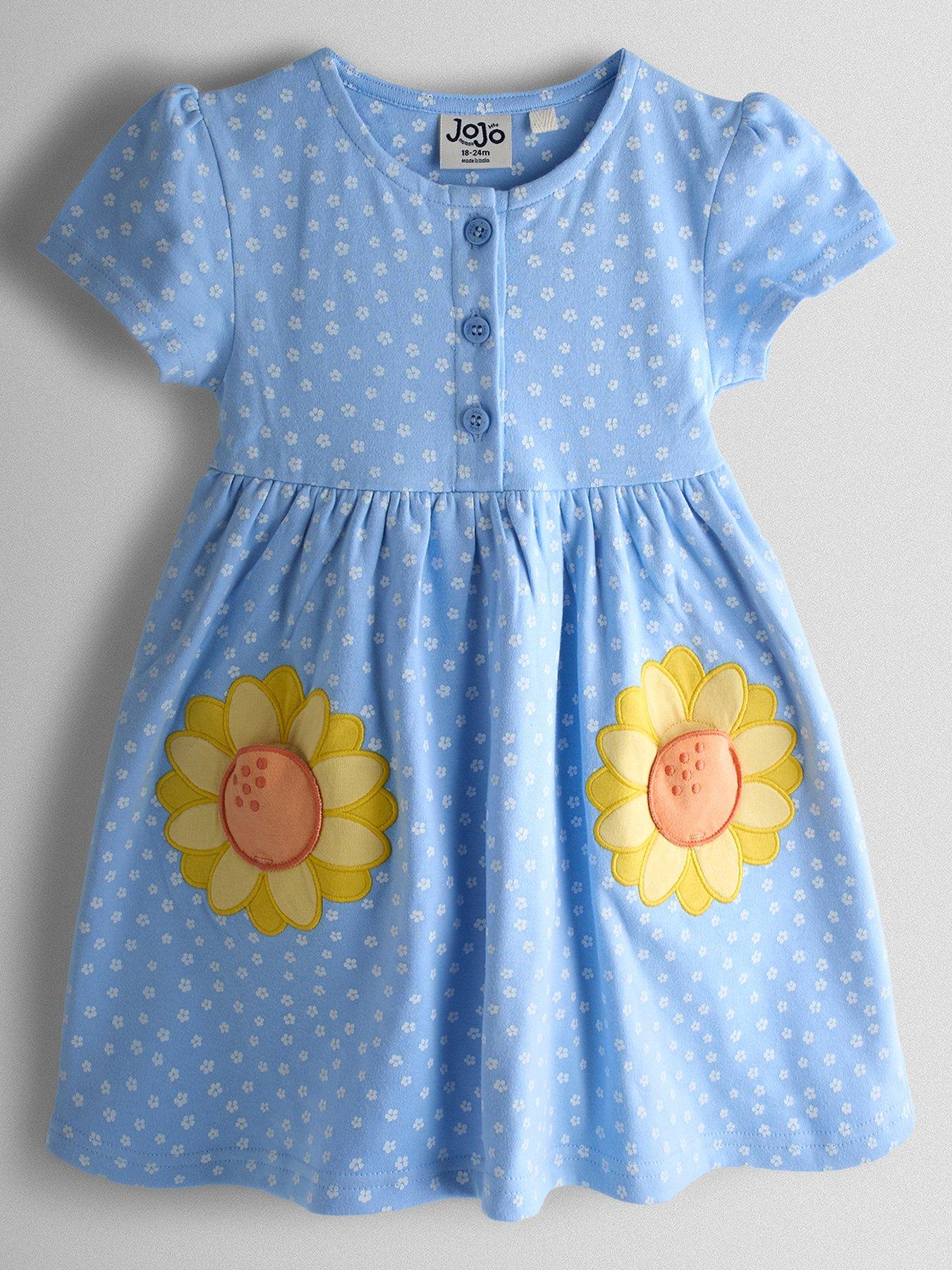 jojo-maman-bebe-toddler-girls-sunflower-applique-pockets-button-front-dress-light-blue