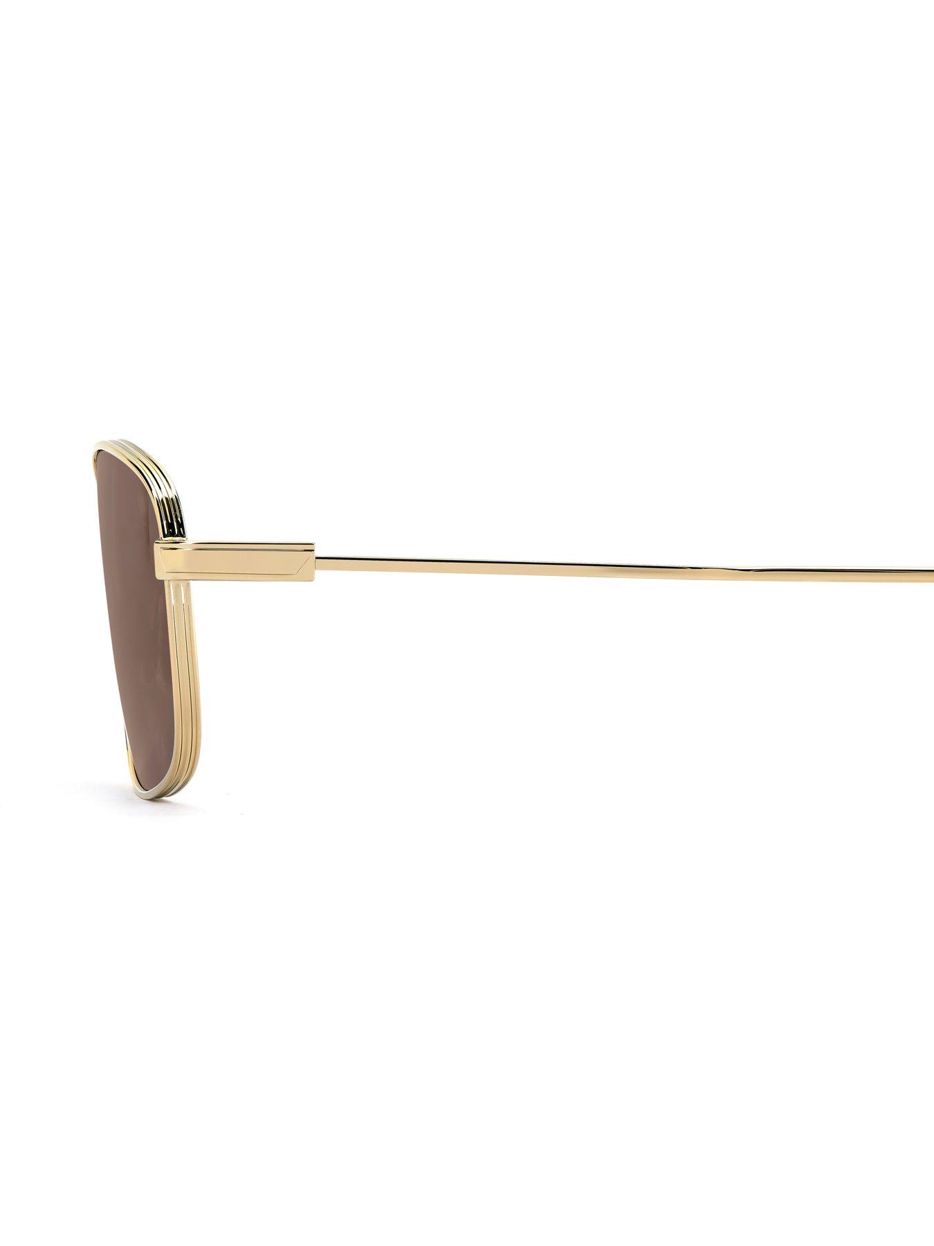  image of victoria-beckham-rectangular-sunglasses-with-gold-frame-and-havana-tips