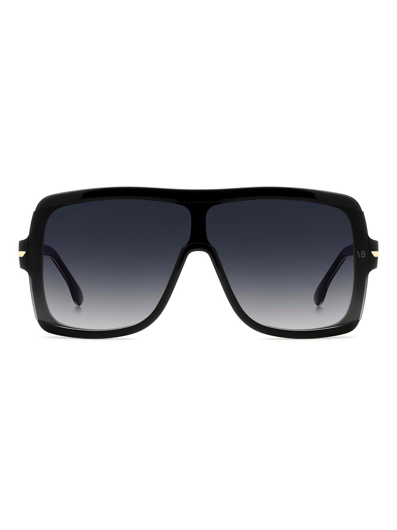 Image 3 of 5 of VICTORIA BECKHAM Oversized Mask Shape Sunglasses- Black