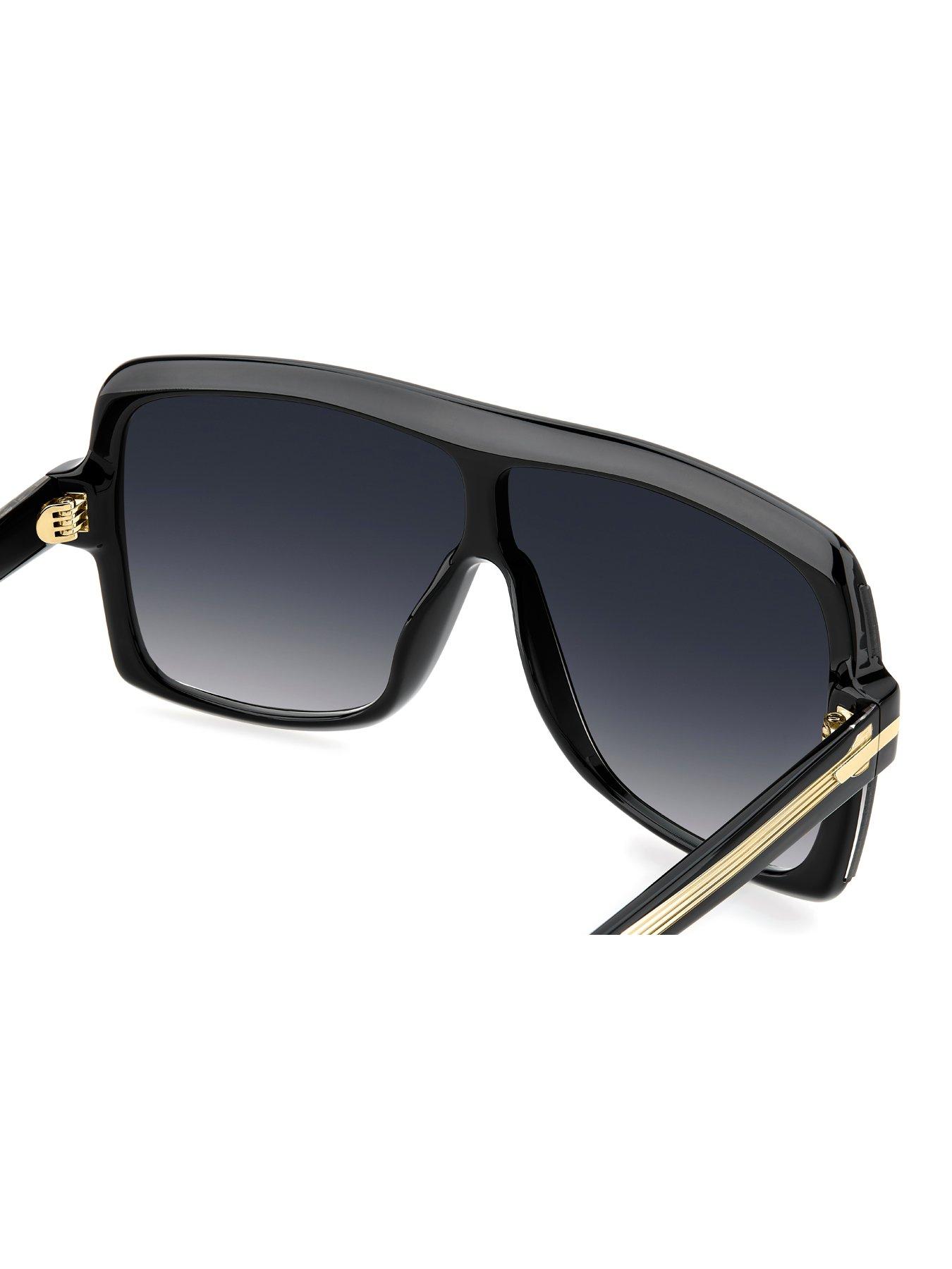 Image 4 of 5 of VICTORIA BECKHAM Oversized Mask Shape Sunglasses- Black