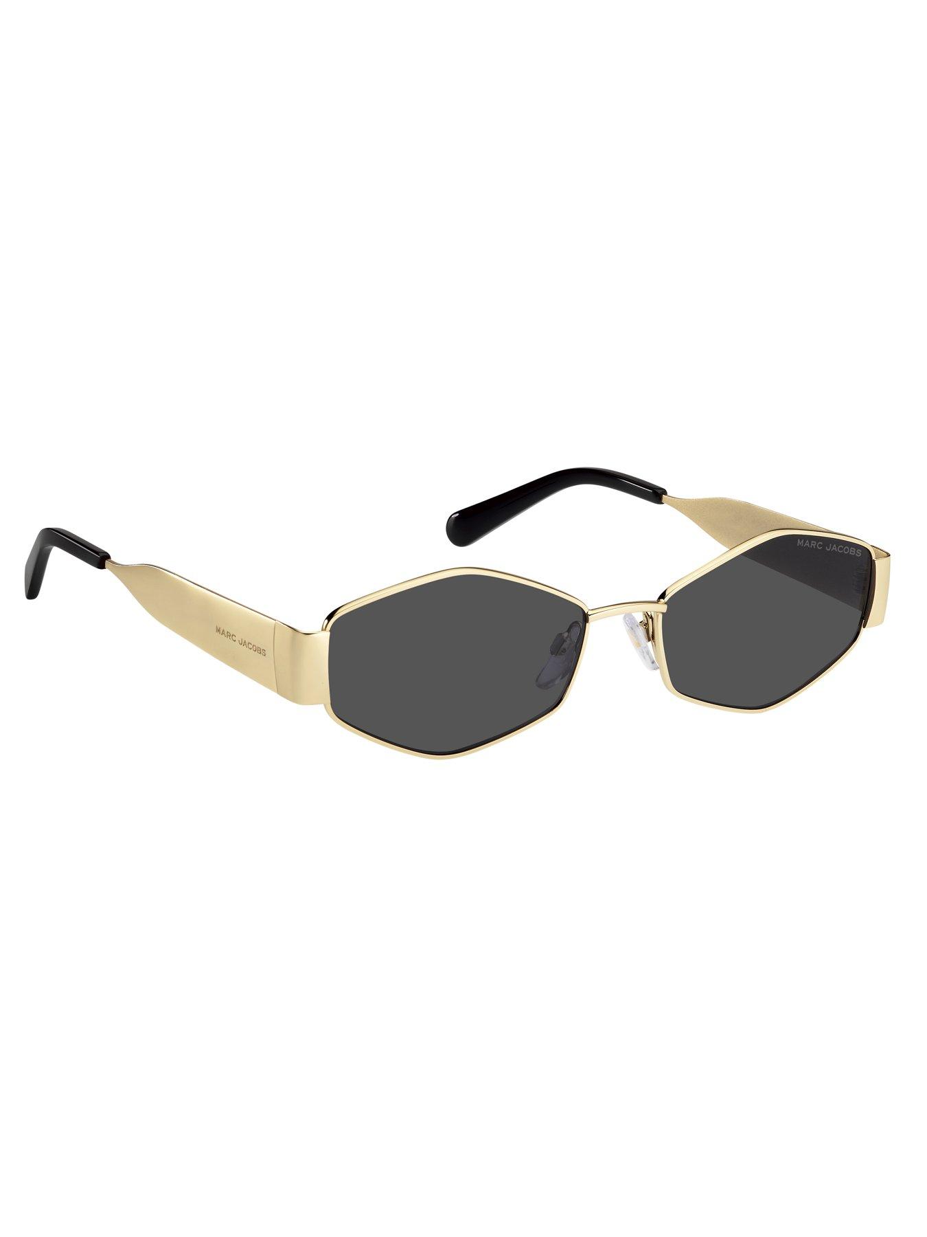  image of marc-jacobs-marc-496shiny-womens-hexagonal-metal-frame-sunglasses