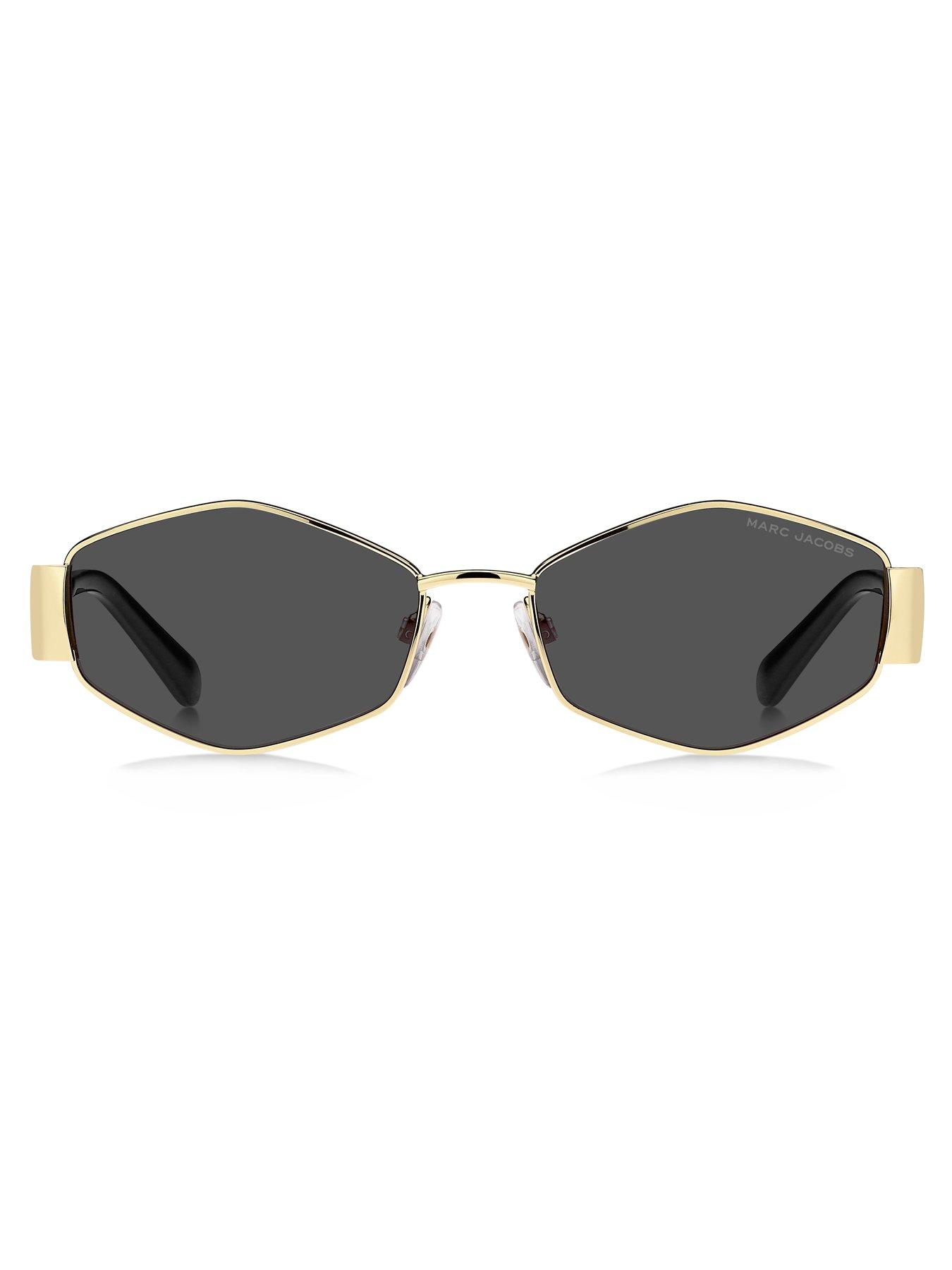  image of marc-jacobs-marc-496shiny-womens-hexagonal-metal-frame-sunglasses