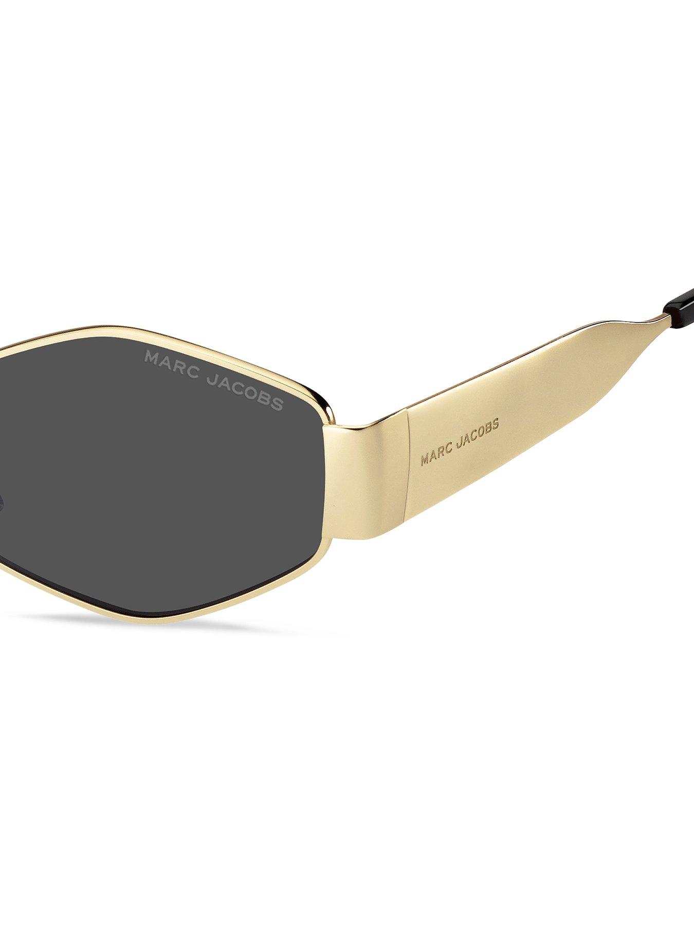  image of marc-jacobs-marc-496shiny-womens-hexagonal-metal-frame-sunglasses