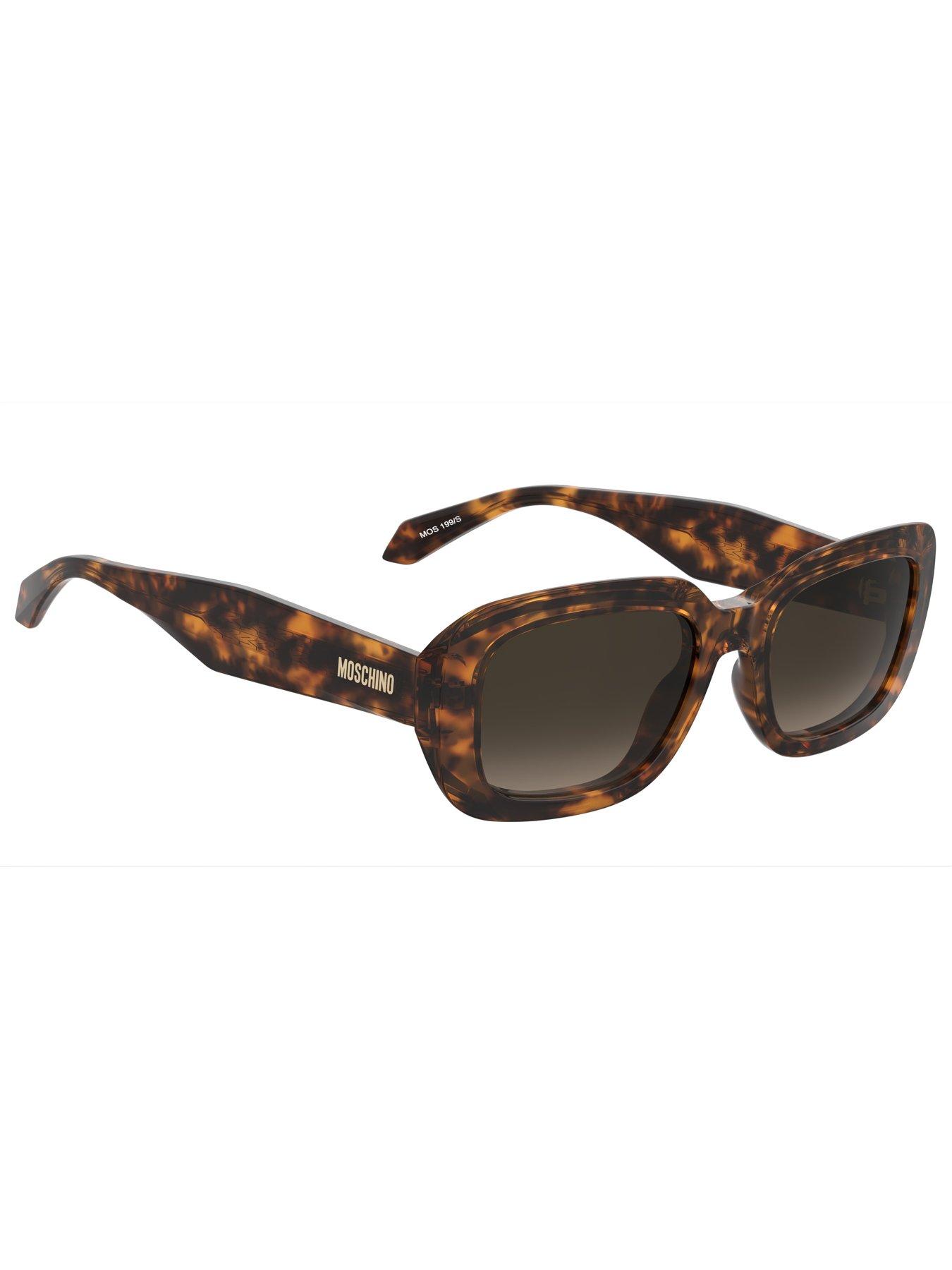  image of moschino-round-thick-frame-sunglasses--dark-havana