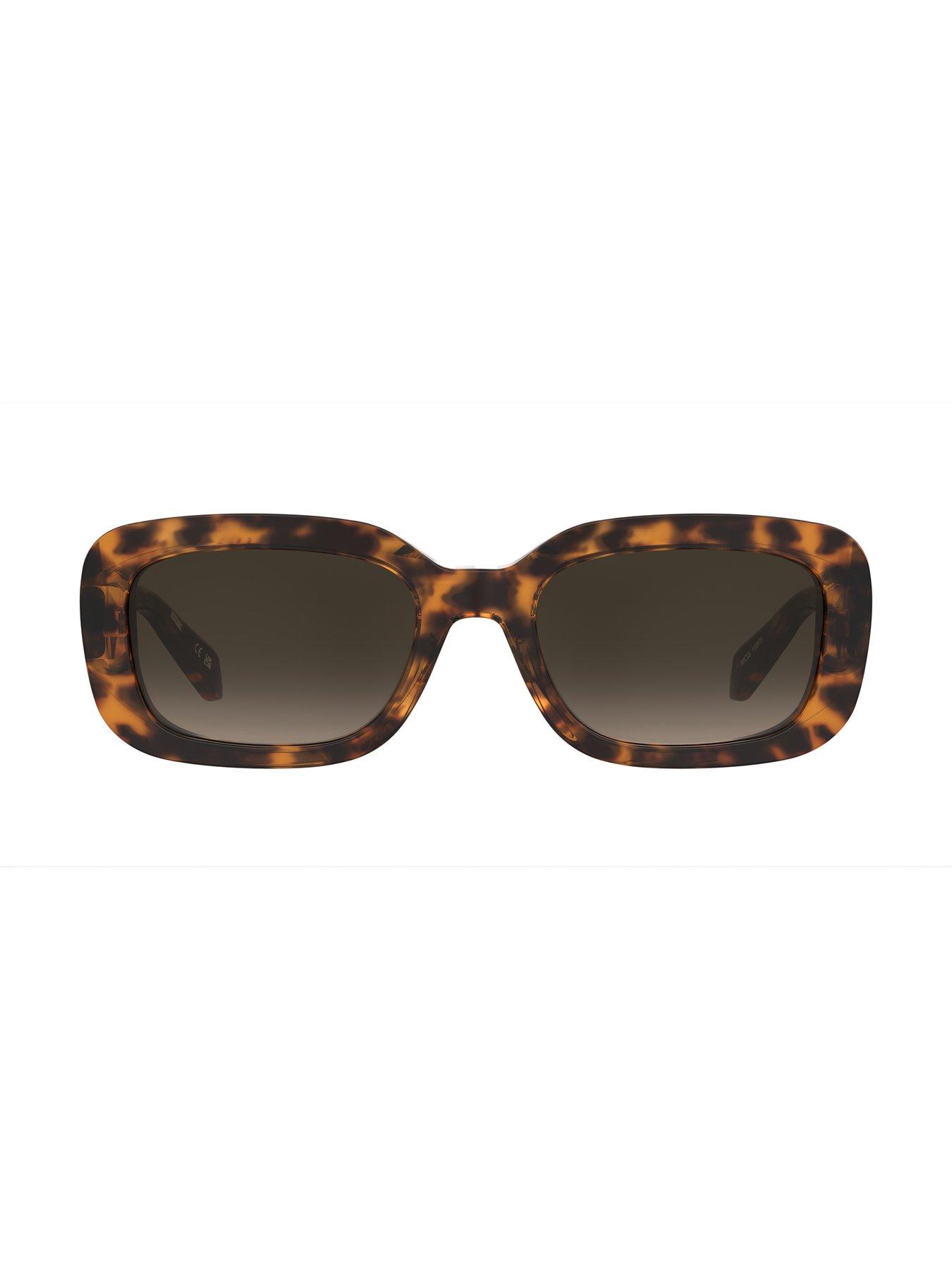  image of moschino-round-thick-frame-sunglasses--dark-havana