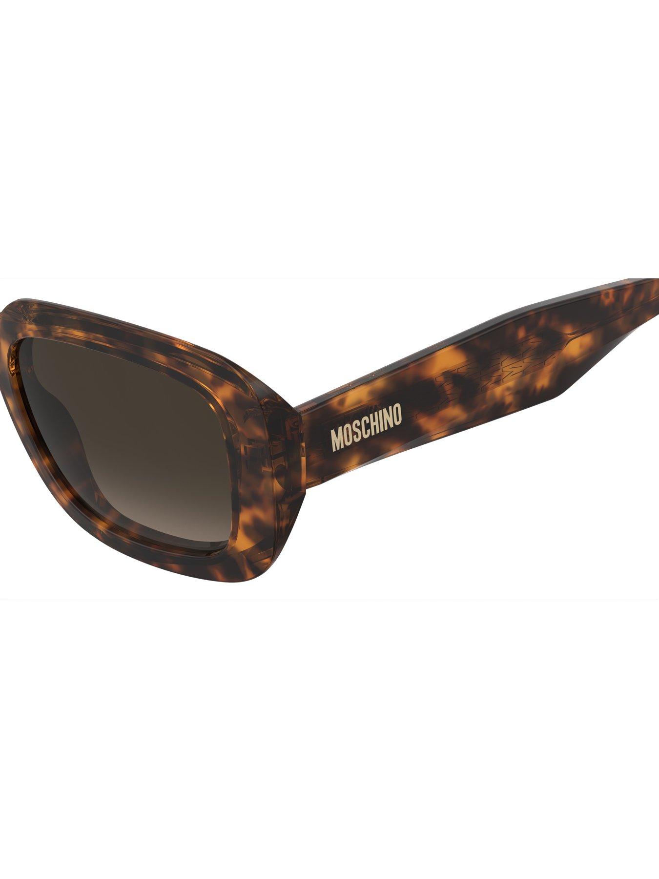  image of moschino-round-thick-frame-sunglasses--dark-havana