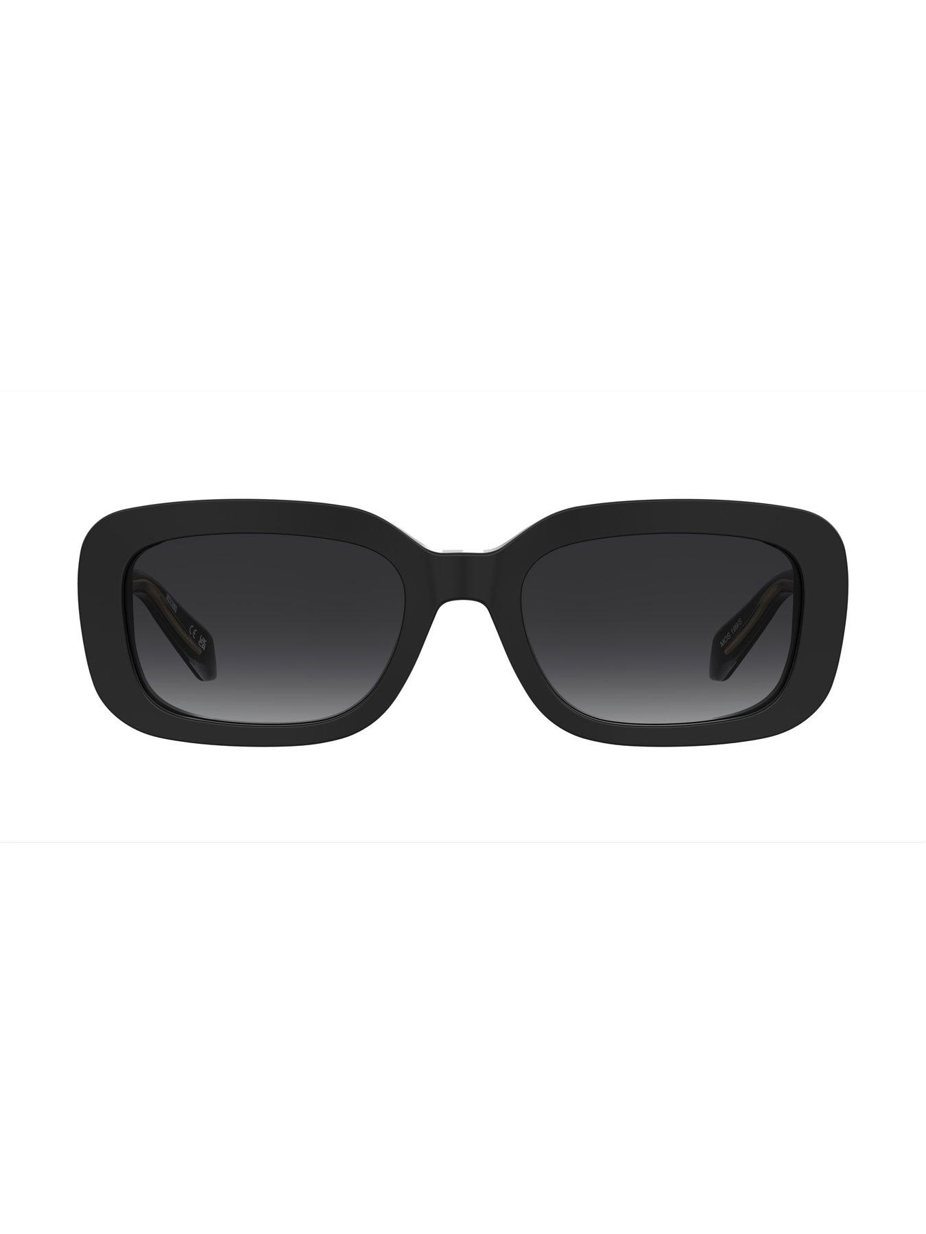 Image 3 of 4 of Moschino Round Thick Frame Sunglasses- Black