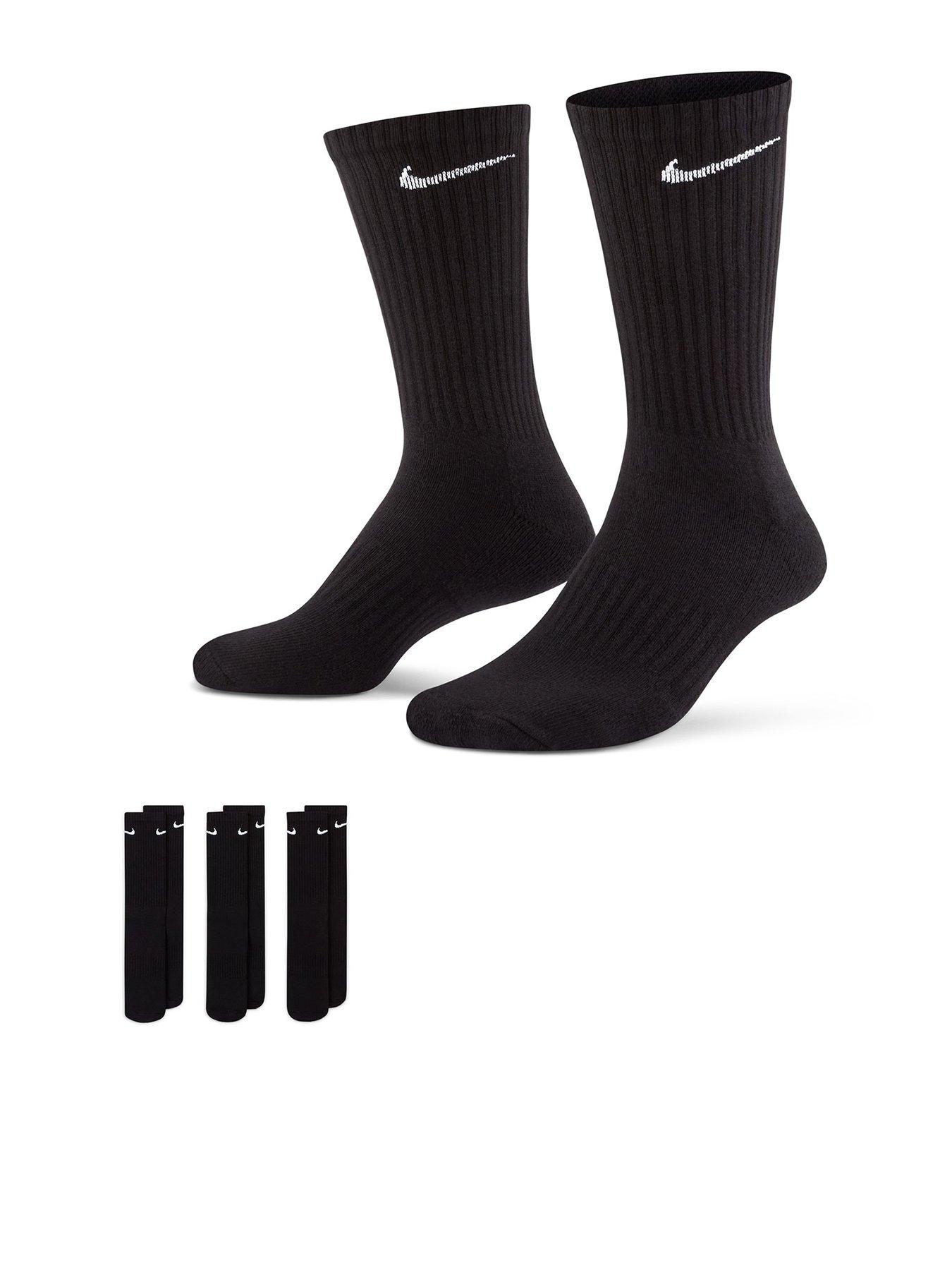 Nike Mens Training Everyday Cushioned Crew Socks (3 Pack) - Black