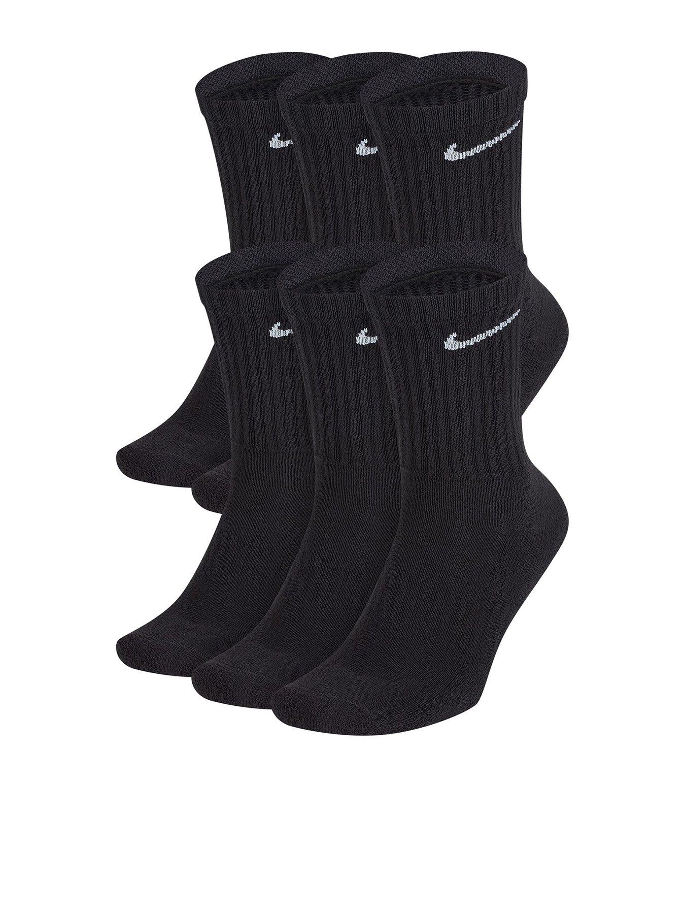 Nike Mens Training Everyday Cushioned Crew Socks (6 Pair) - Black