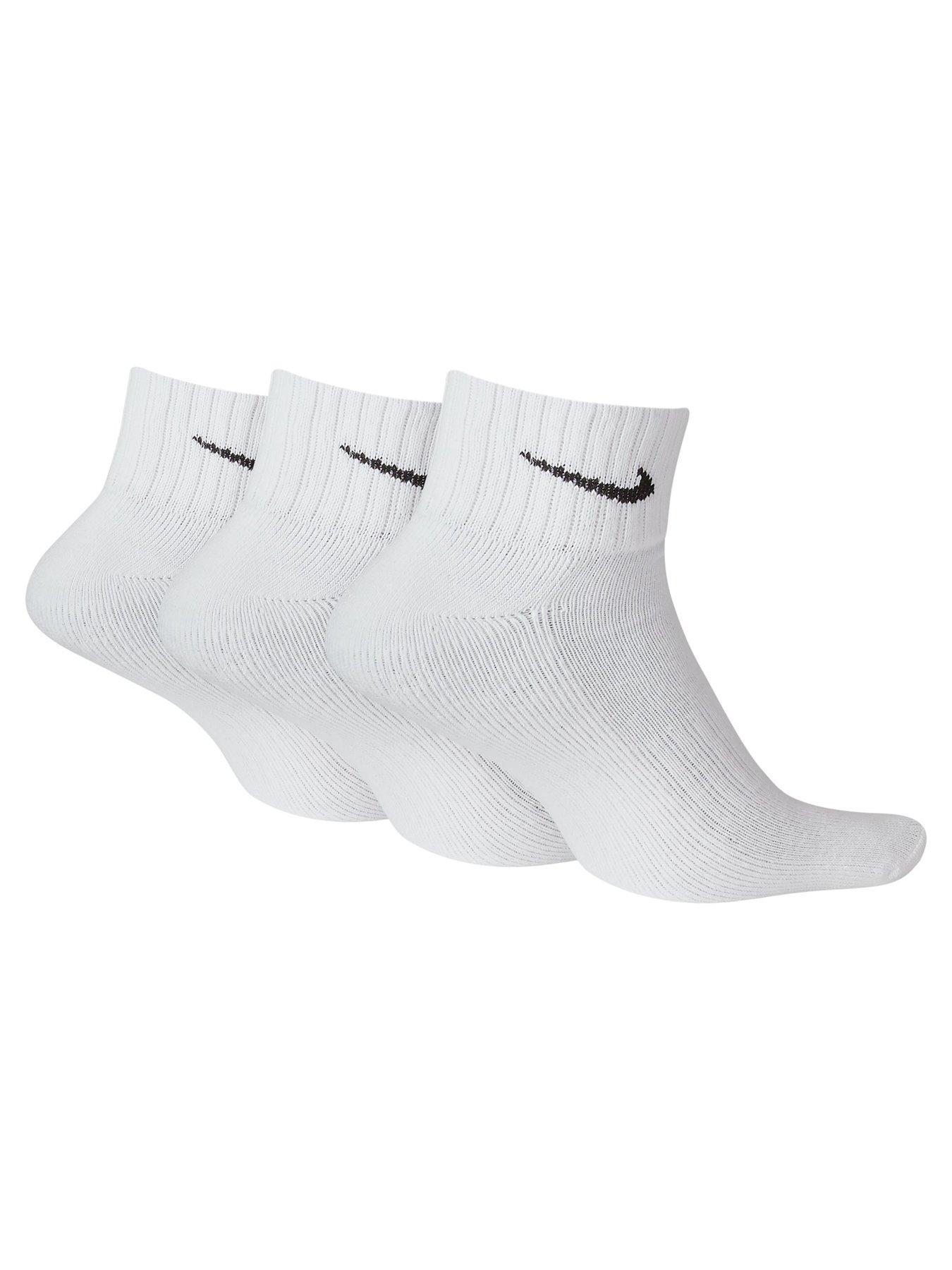 Image 2 of 6 of Nike Mens Training Cushioned Ankle Socks (3 Pack) - White/Black
