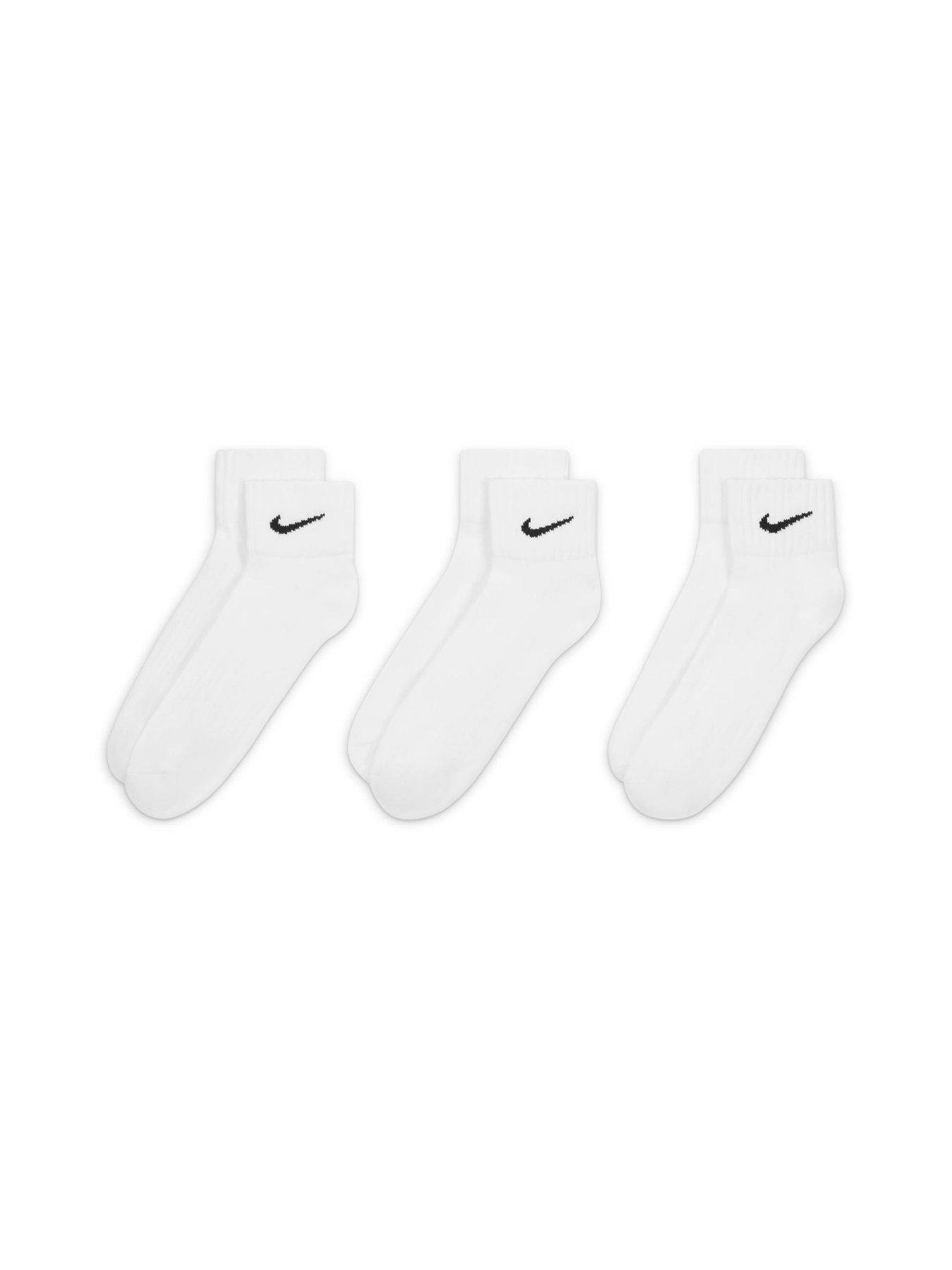 Image 3 of 6 of Nike Mens Training Cushioned Ankle Socks (3 Pack) - White/Black