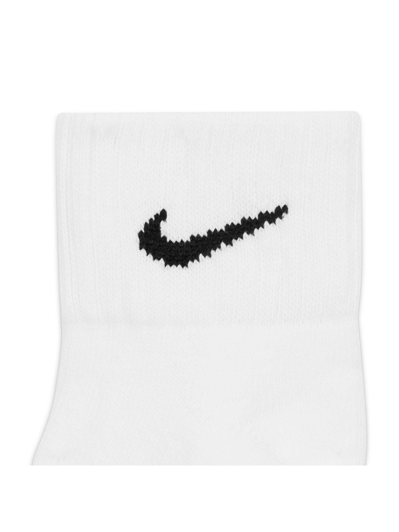 Image 6 of 6 of Nike Mens Training Cushioned Ankle Socks (3 Pack) - White/Black