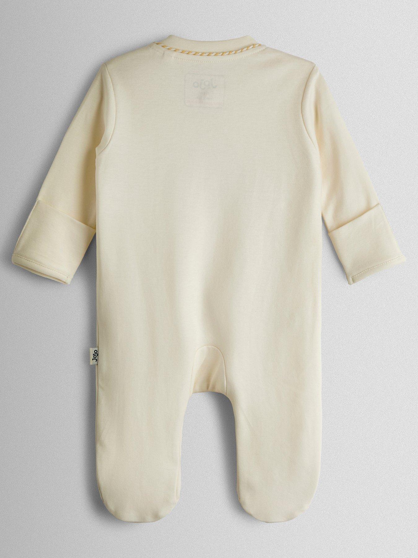 Image 2 of 3 of JoJo Maman Bebe Baby Unisex My First Easter Sleepsuit - White