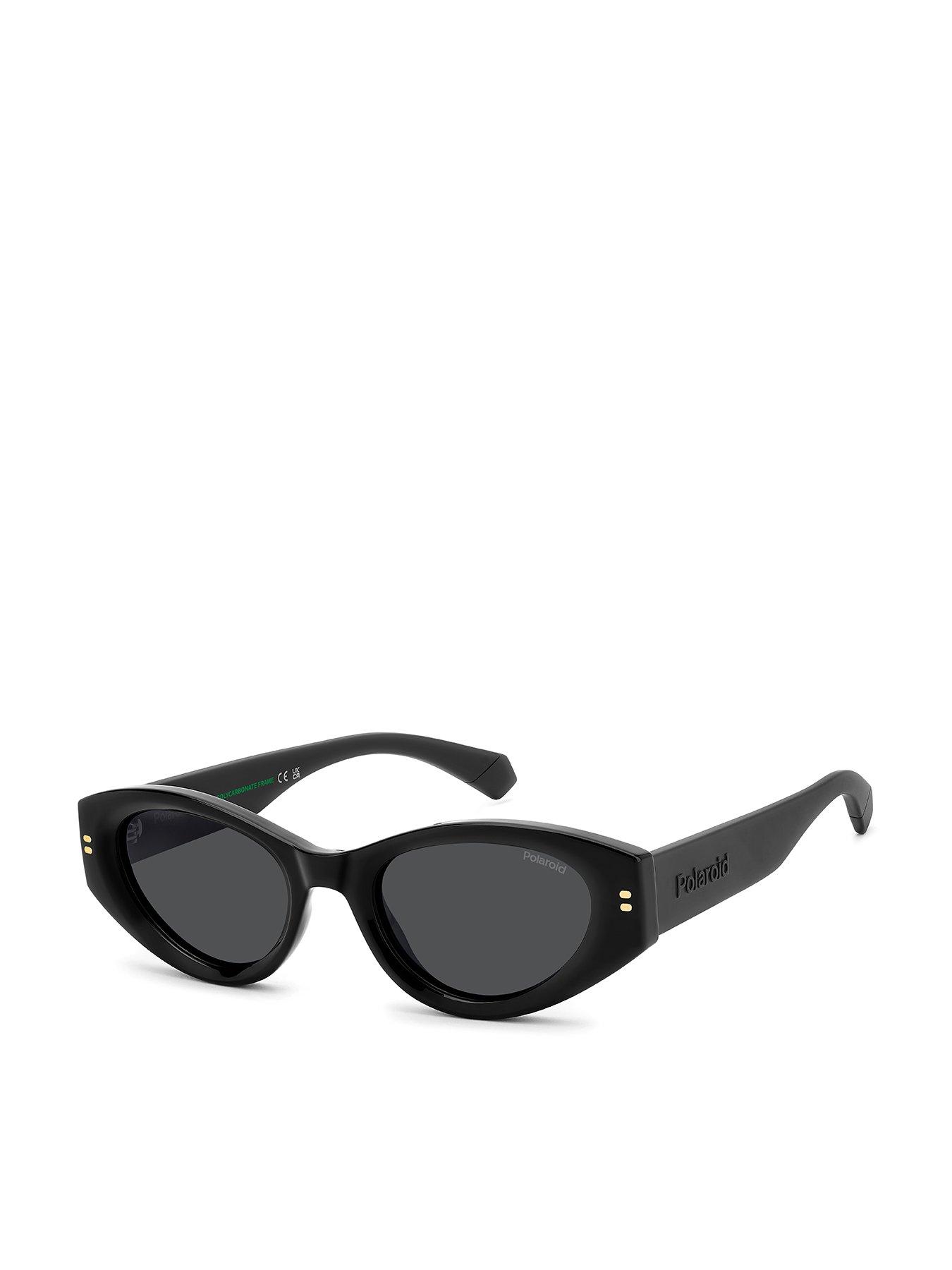 Polaroid Oval Fram Sunglasses- All Black