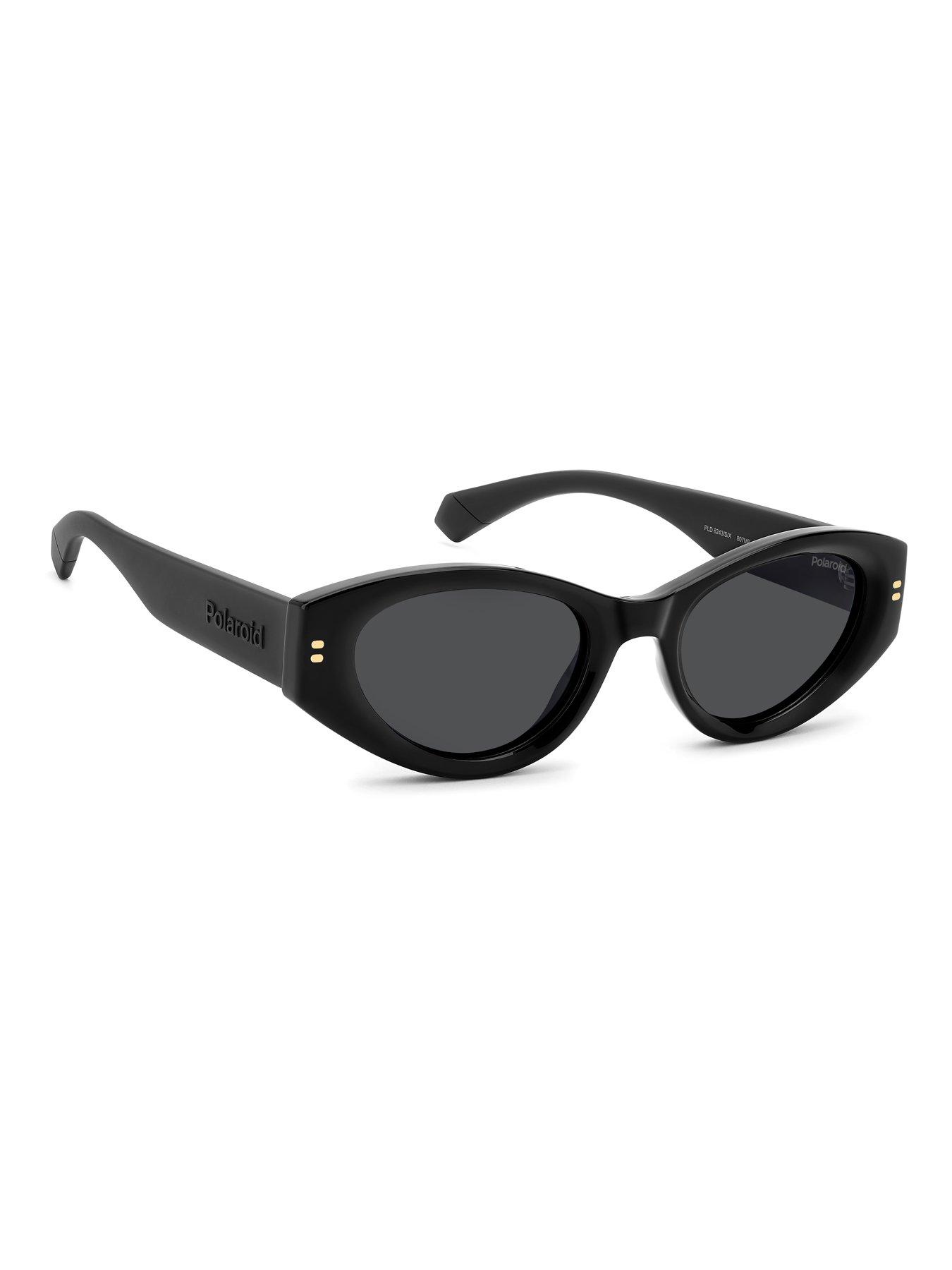  image of polaroid-oval-fram-sunglasses--all-black