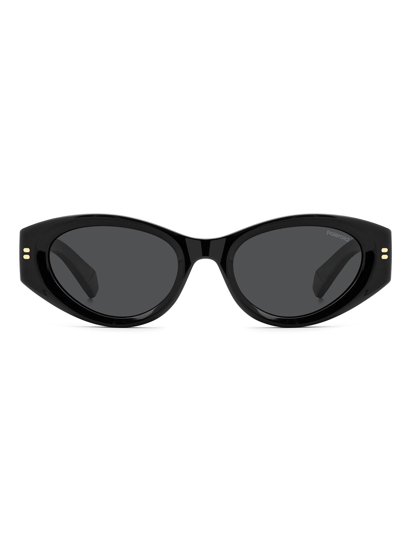  image of polaroid-oval-fram-sunglasses--all-black