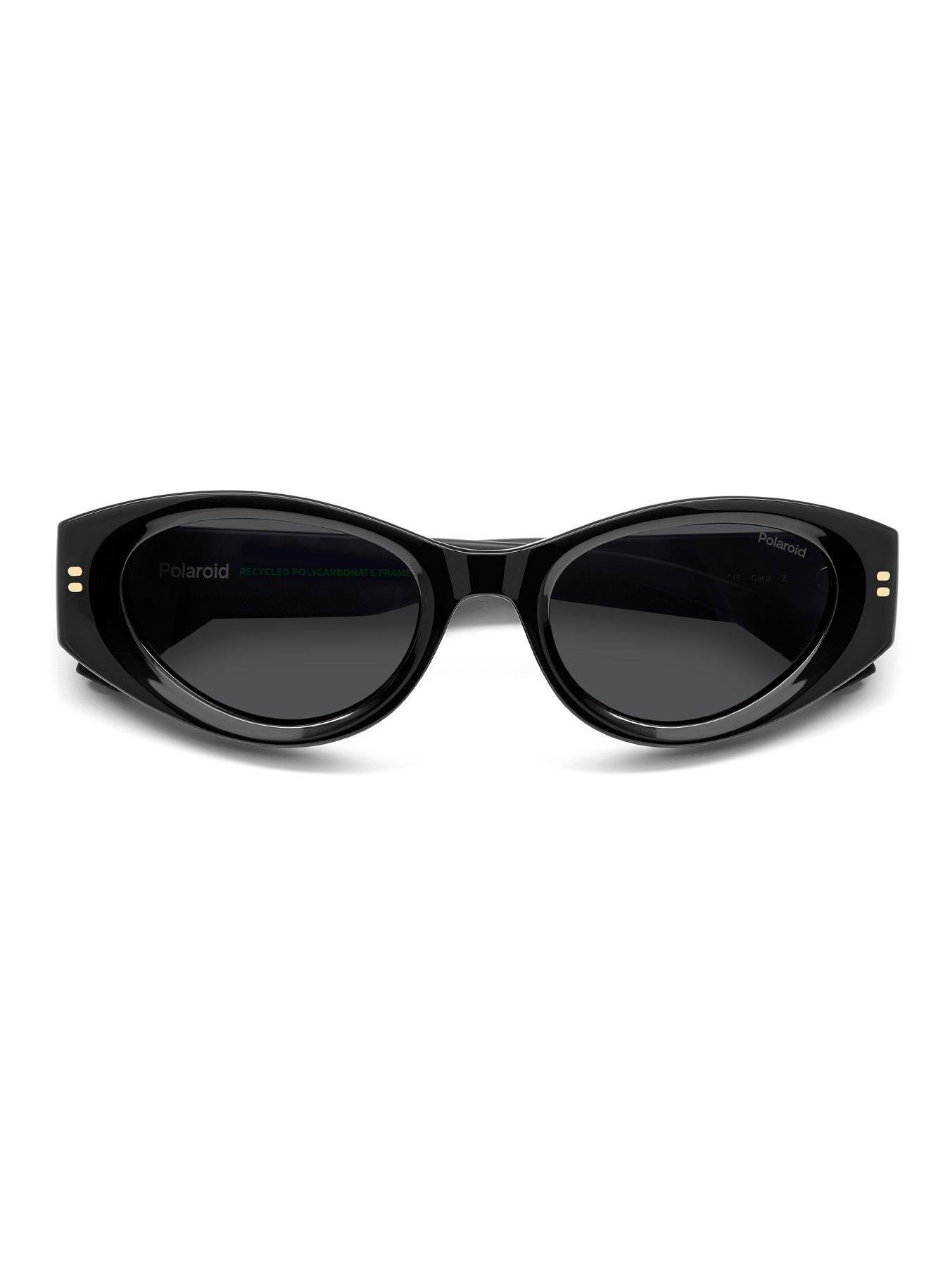  image of polaroid-oval-fram-sunglasses--all-black