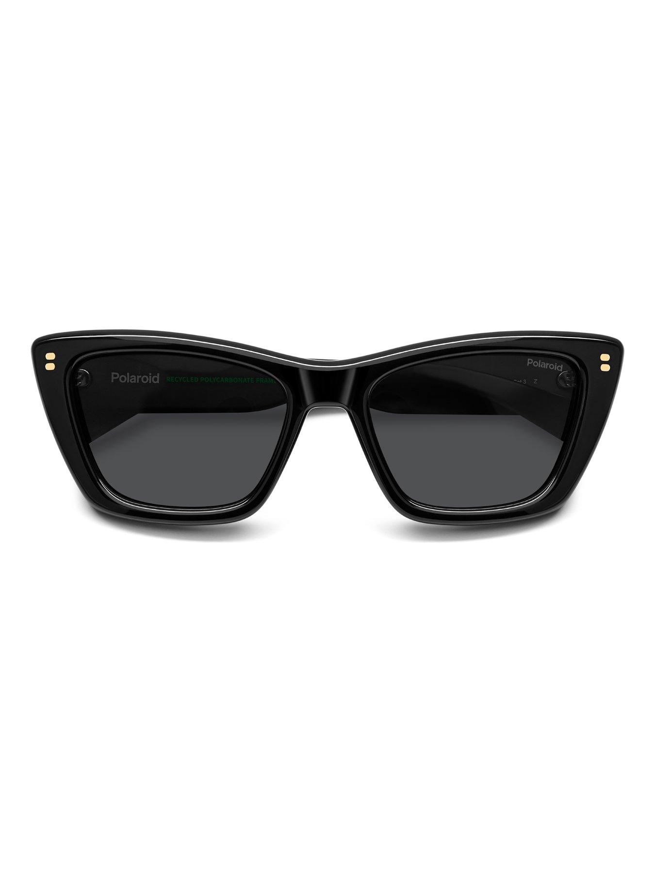 Image 6 of 7 of Polaroid Cat Eye Thick Frame Sunglasses- Black