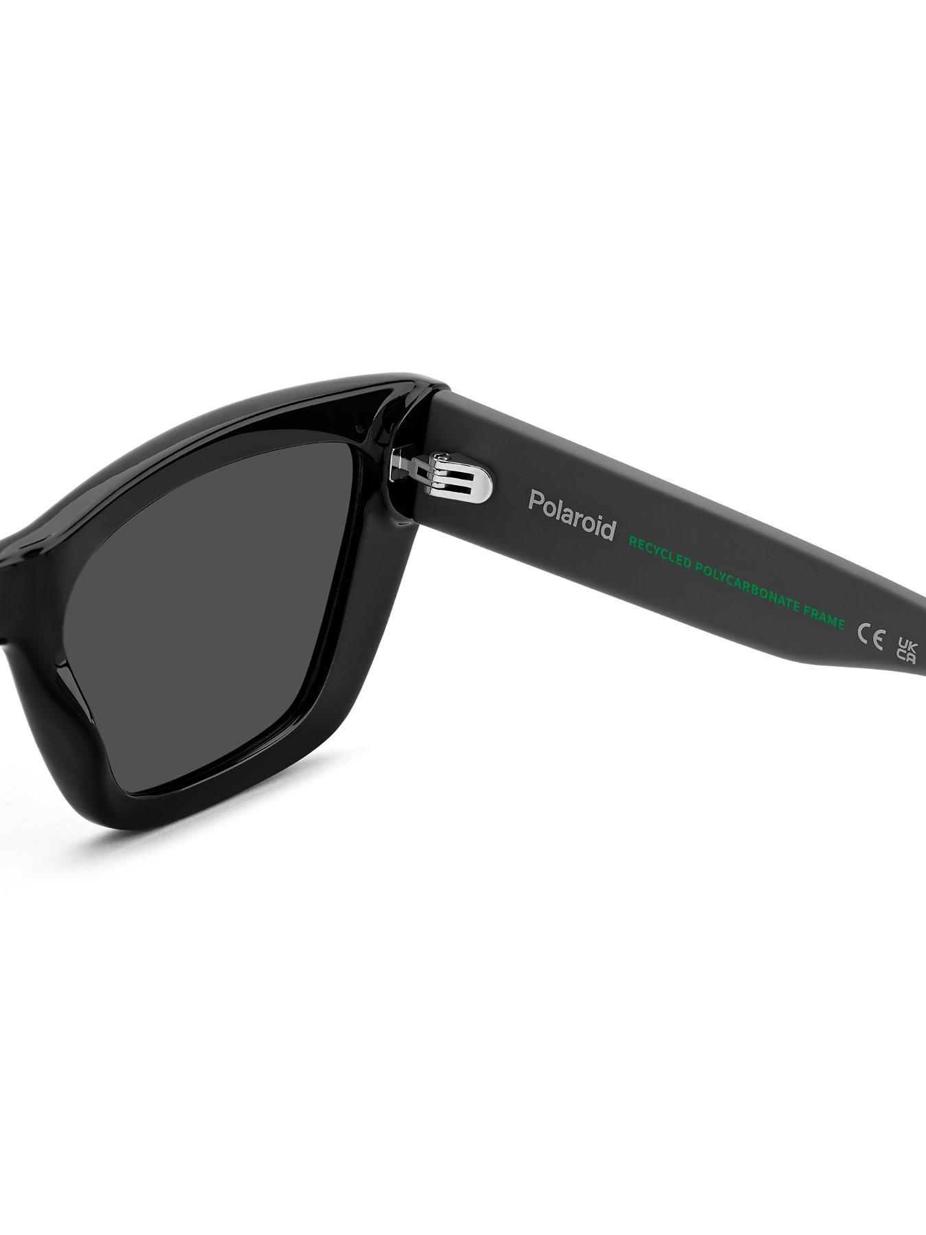 Image 7 of 7 of Polaroid Cat Eye Thick Frame Sunglasses- Black