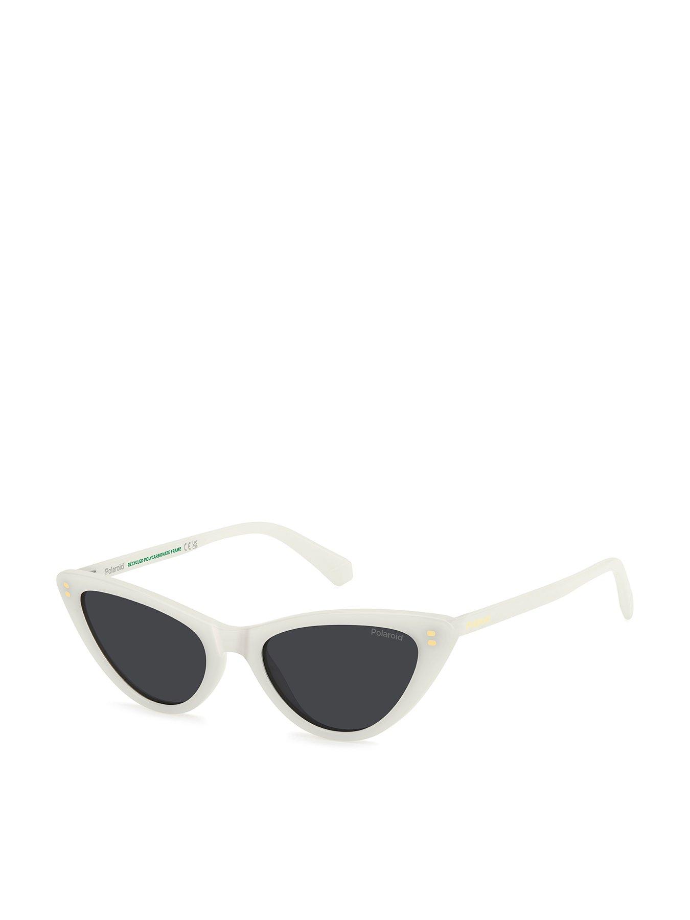 Image 1 of 6 of Polaroid Cat Eye Sunglasses- White