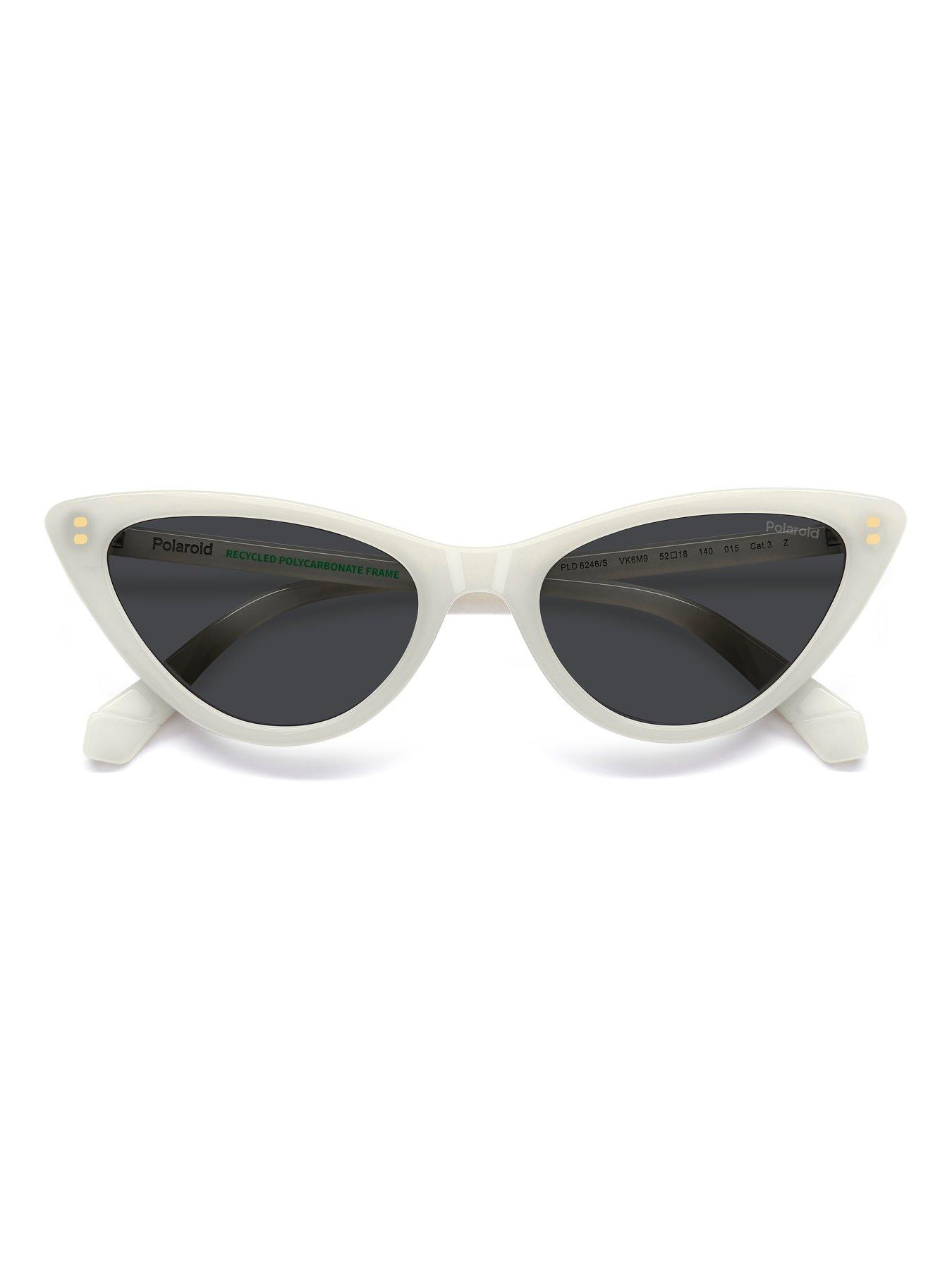 Image 4 of 6 of Polaroid Cat Eye Sunglasses- White