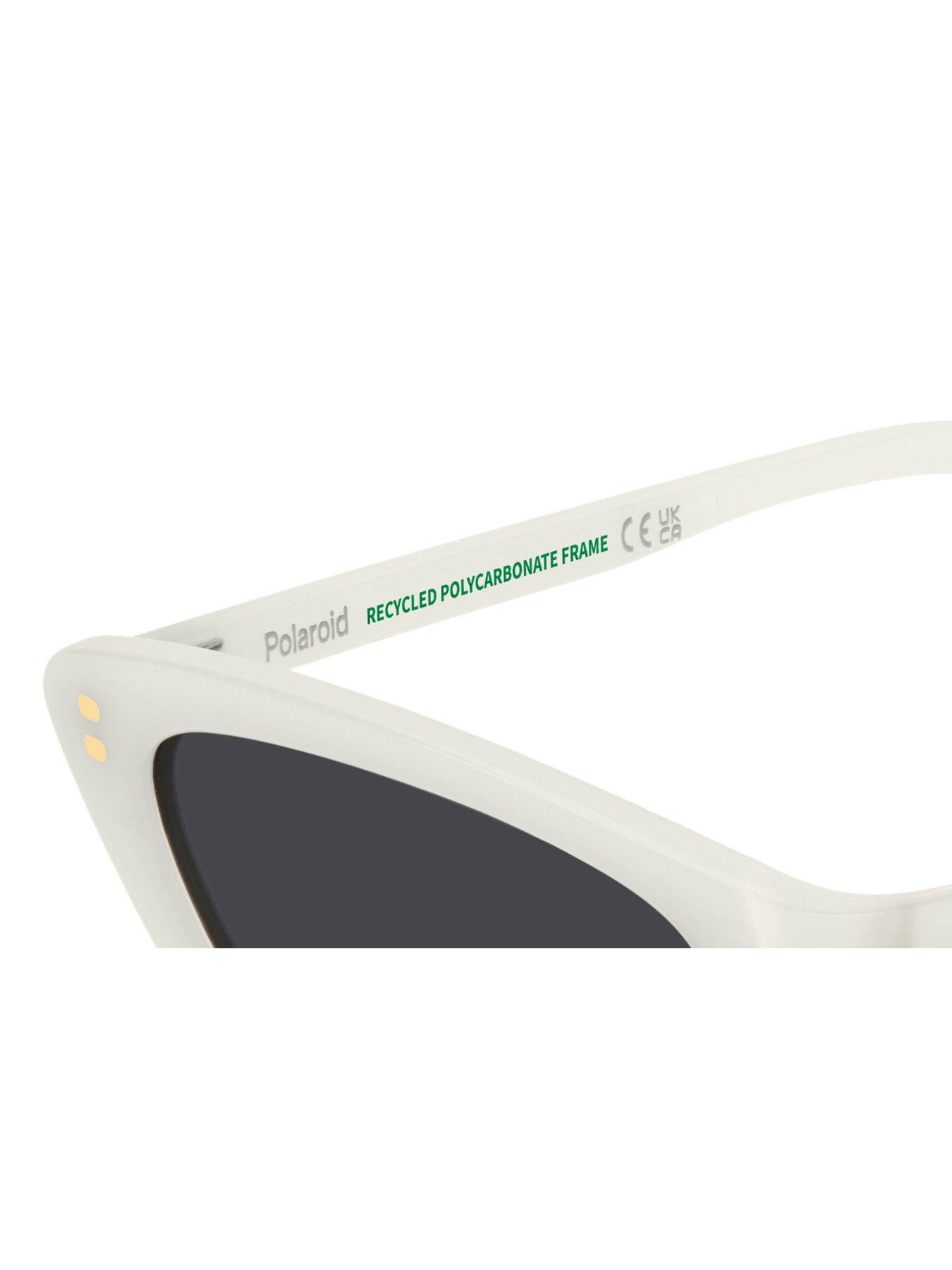 Image 6 of 6 of Polaroid Cat Eye Sunglasses- White