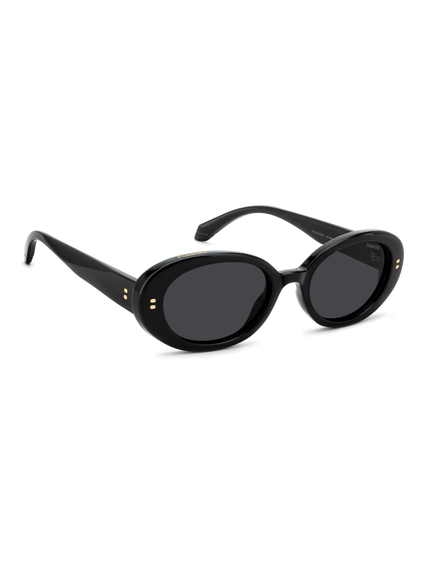 Image 3 of 7 of Polaroid Round Thick Frame Sunglasses- Black