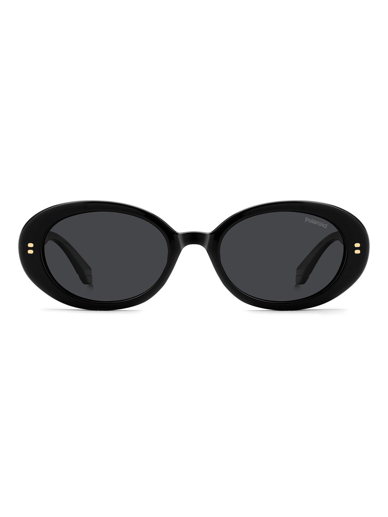 Image 4 of 7 of Polaroid Round Thick Frame Sunglasses- Black