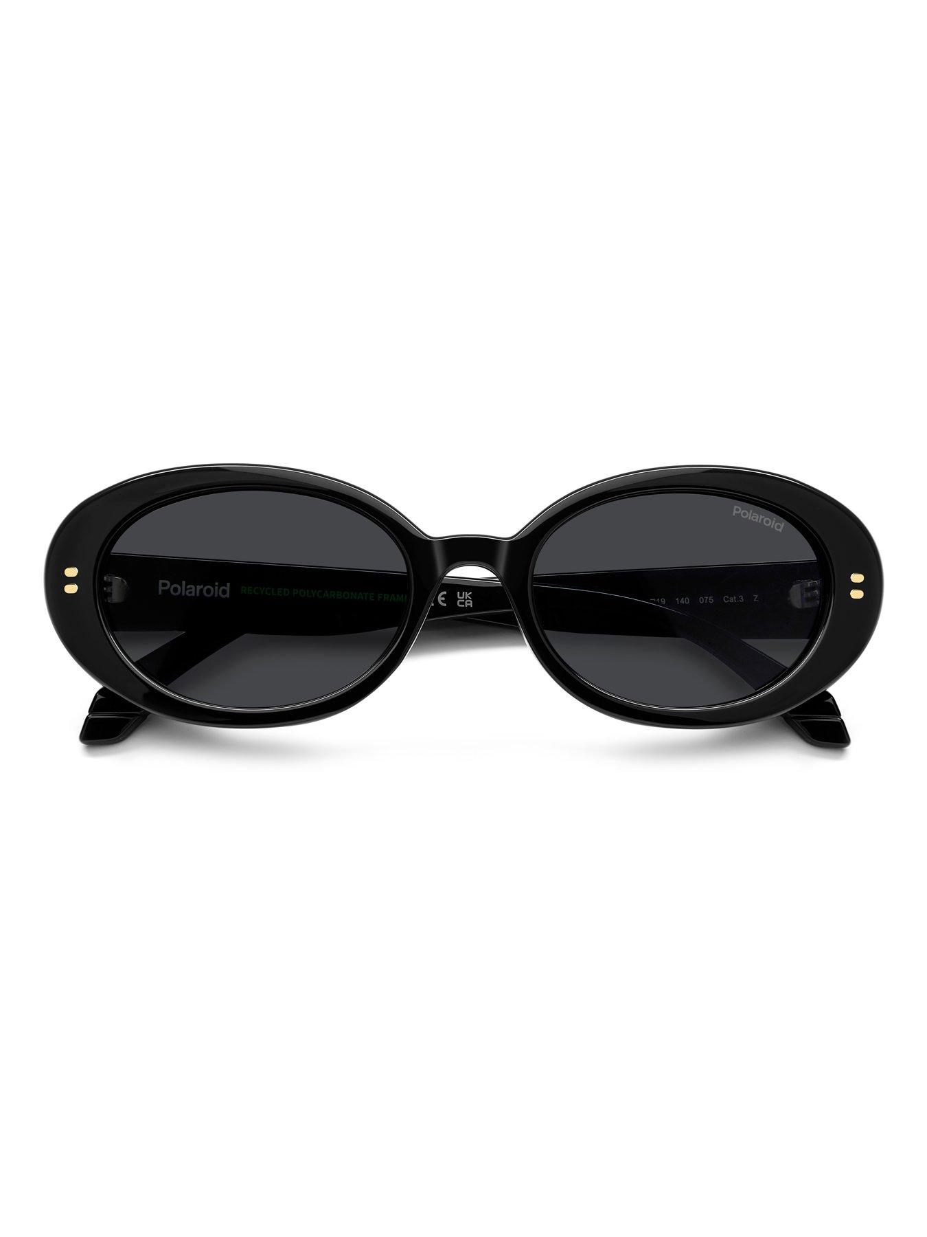 Image 5 of 7 of Polaroid Round Thick Frame Sunglasses- Black