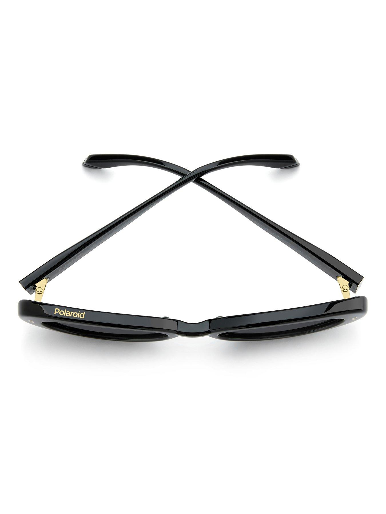 Image 6 of 7 of Polaroid Round Thick Frame Sunglasses- Black