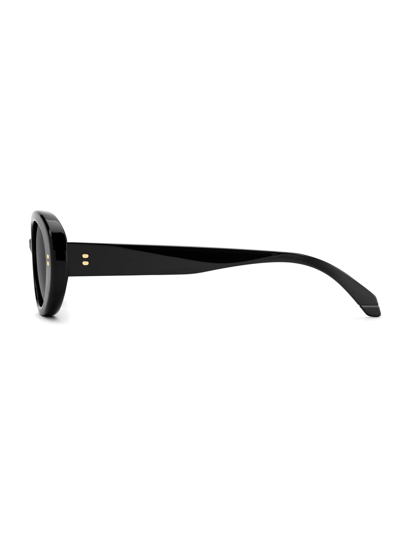 Image 7 of 7 of Polaroid Round Thick Frame Sunglasses- Black