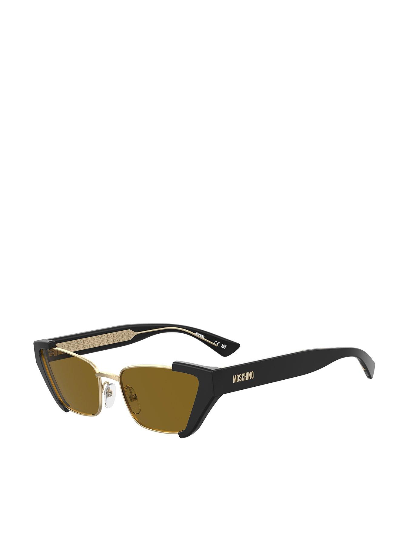 Moschino Shallow Cat Eye Metal Frame With Chunky Overlays- Black