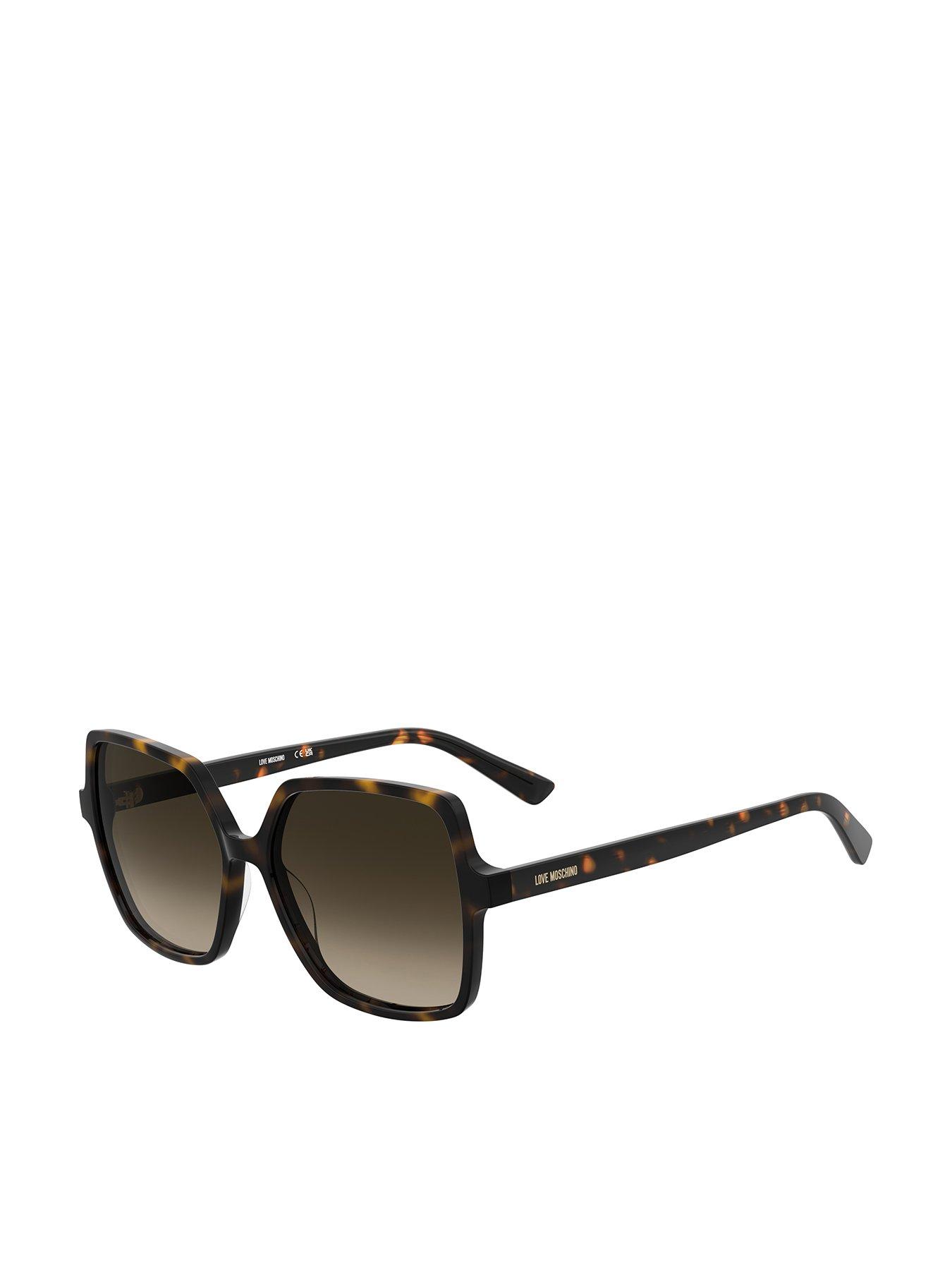 Image 1 of 4 of LOVE MOSCHINO Oversized Square Sunglasses- Dark Havana