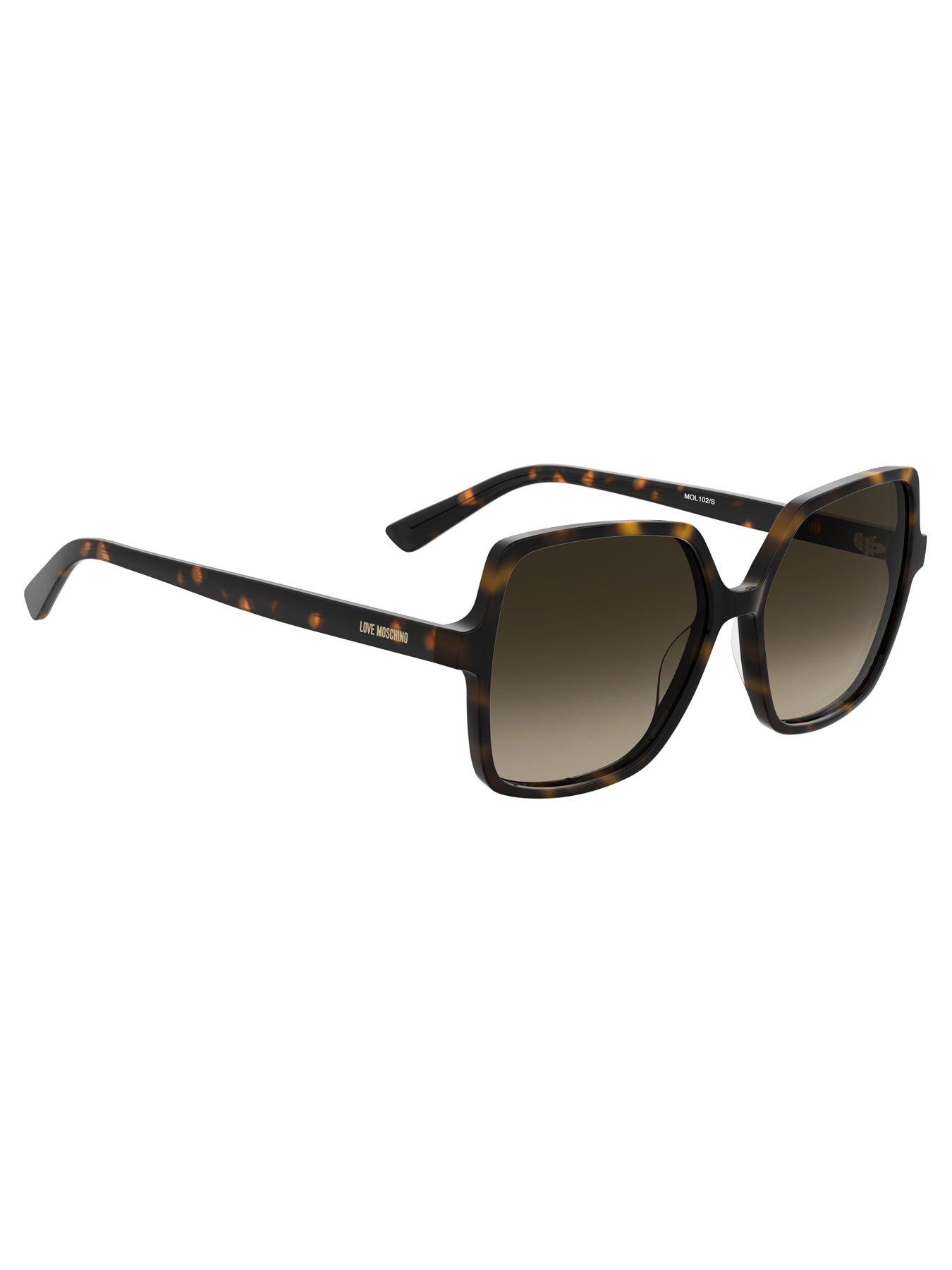 Image 2 of 4 of LOVE MOSCHINO Oversized Square Sunglasses- Dark Havana