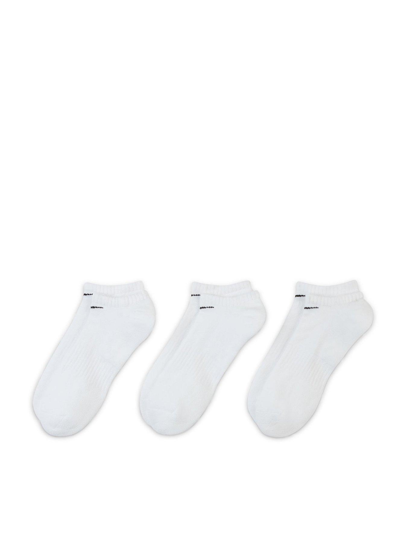 Image 1 of 5 of Nike Mens Training Everyday Cushioned No Show Socks (3 Pack) - White/Black