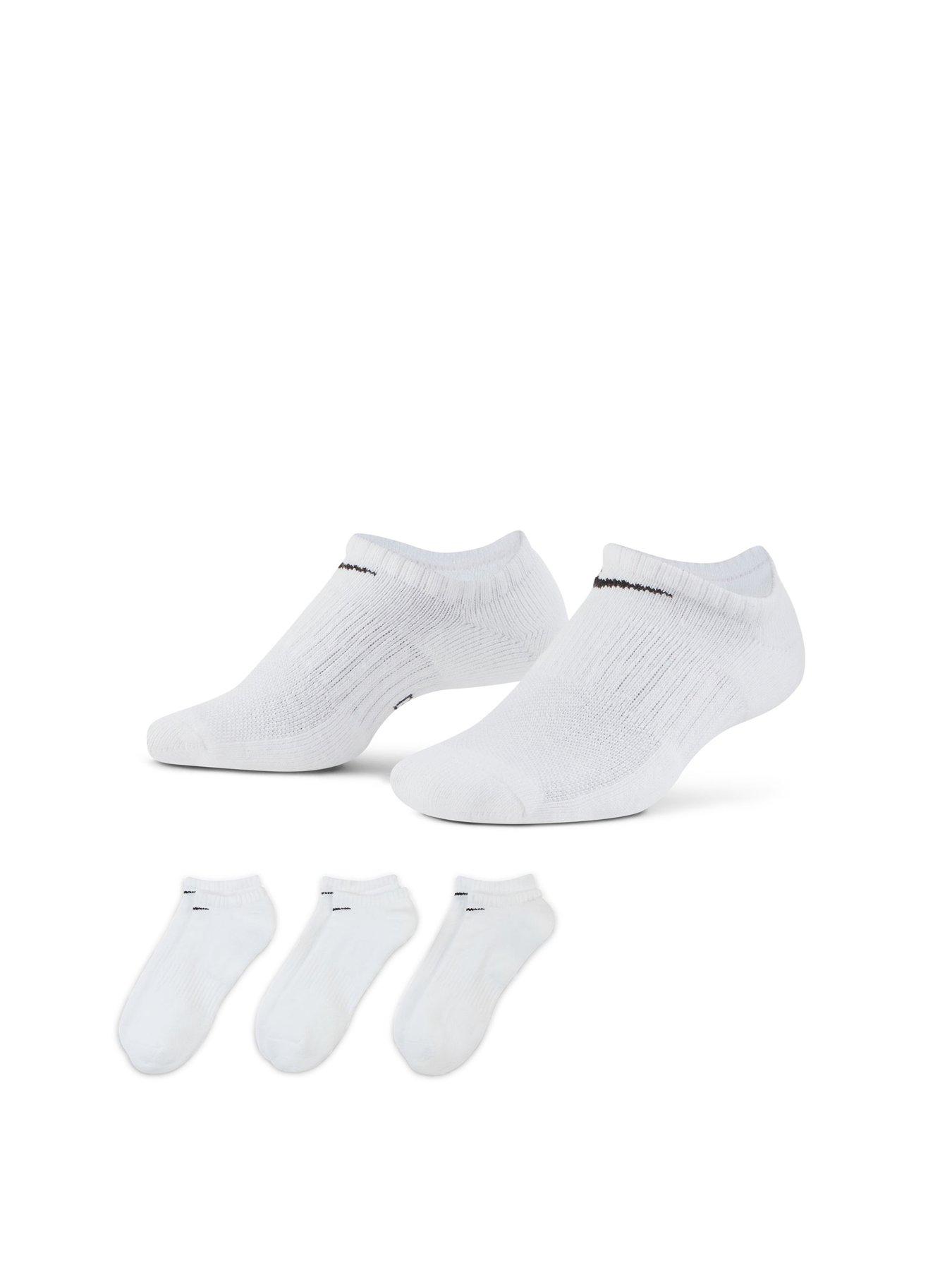 Image 2 of 5 of Nike Mens Training Everyday Cushioned No Show Socks (3 Pack) - White/Black
